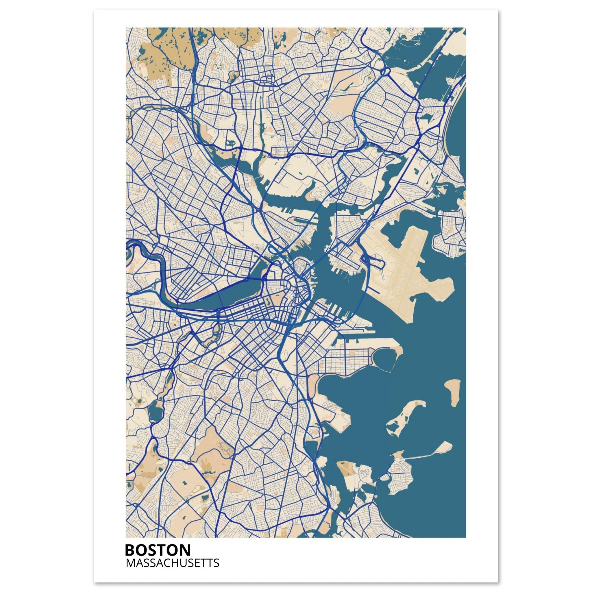 boston map poster print