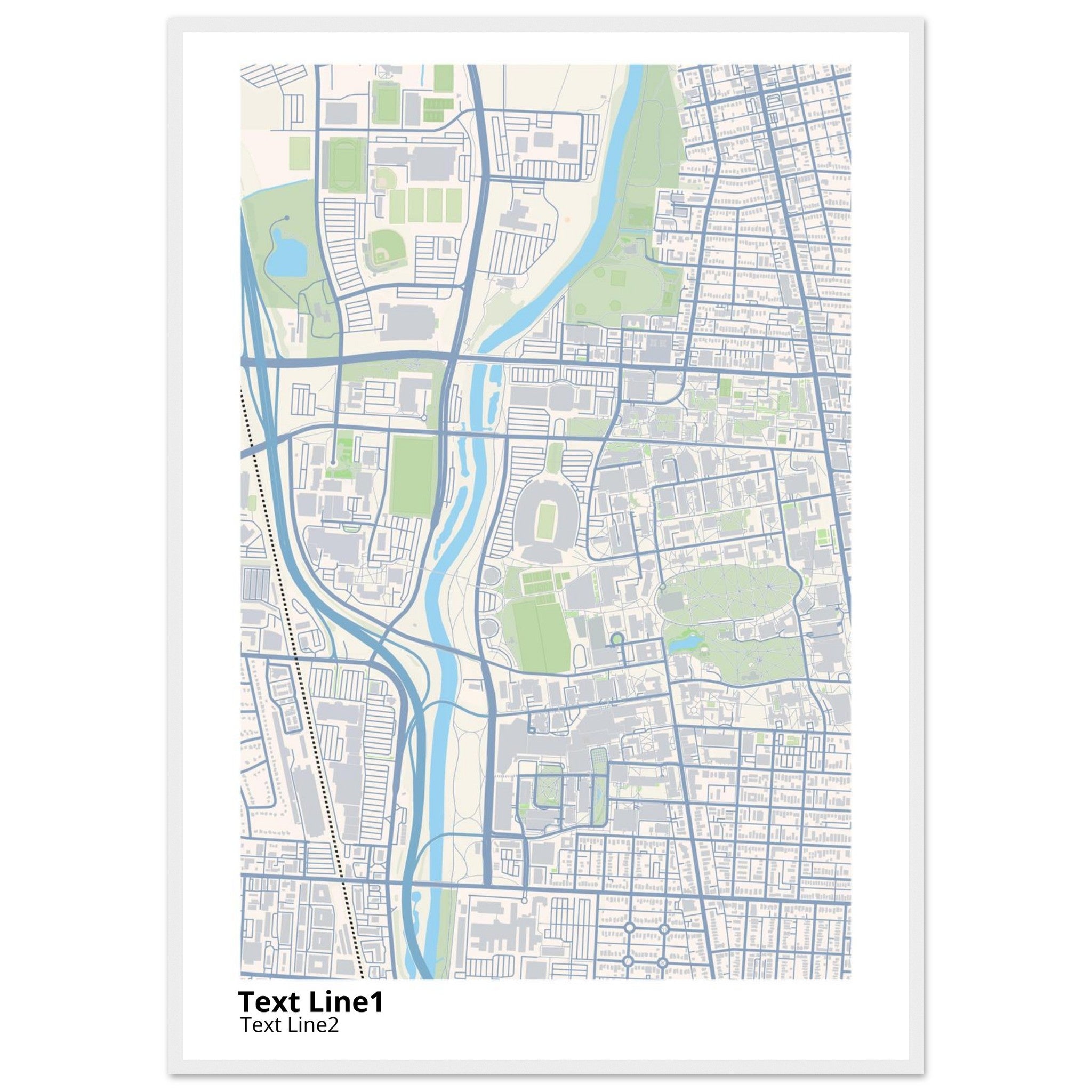 Ohio State University (Main Site) Campus Map Poster | Graduation Gift - Ink And Atlas