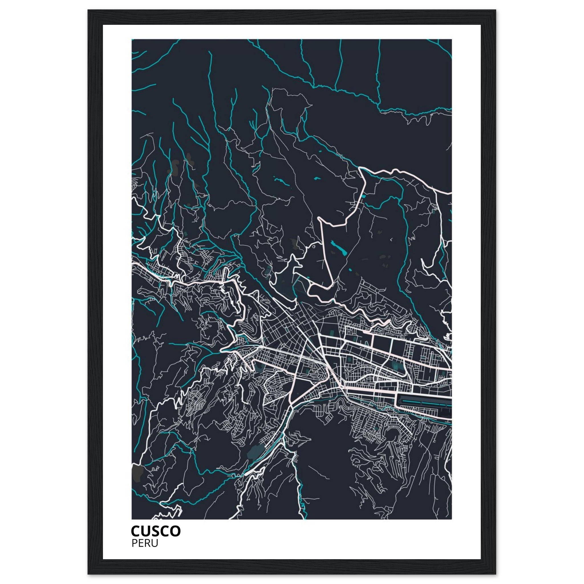Cusco Peru City Map Poster | Custom Map Art Print - Ink And Atlas