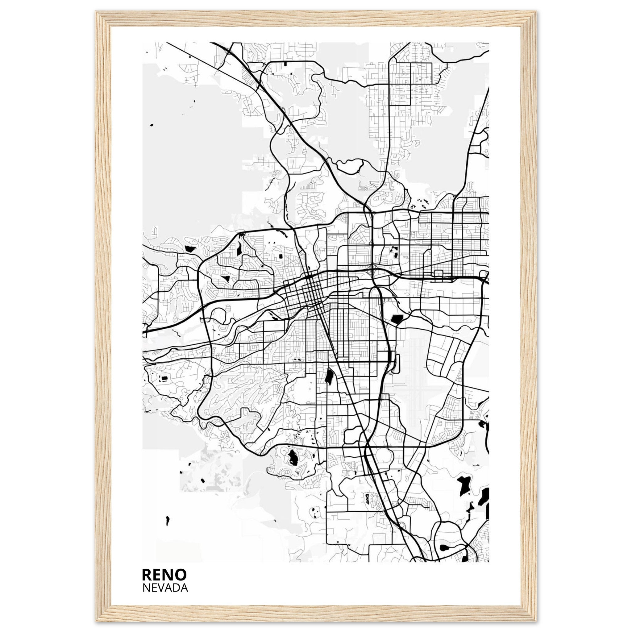 reno map poster print
