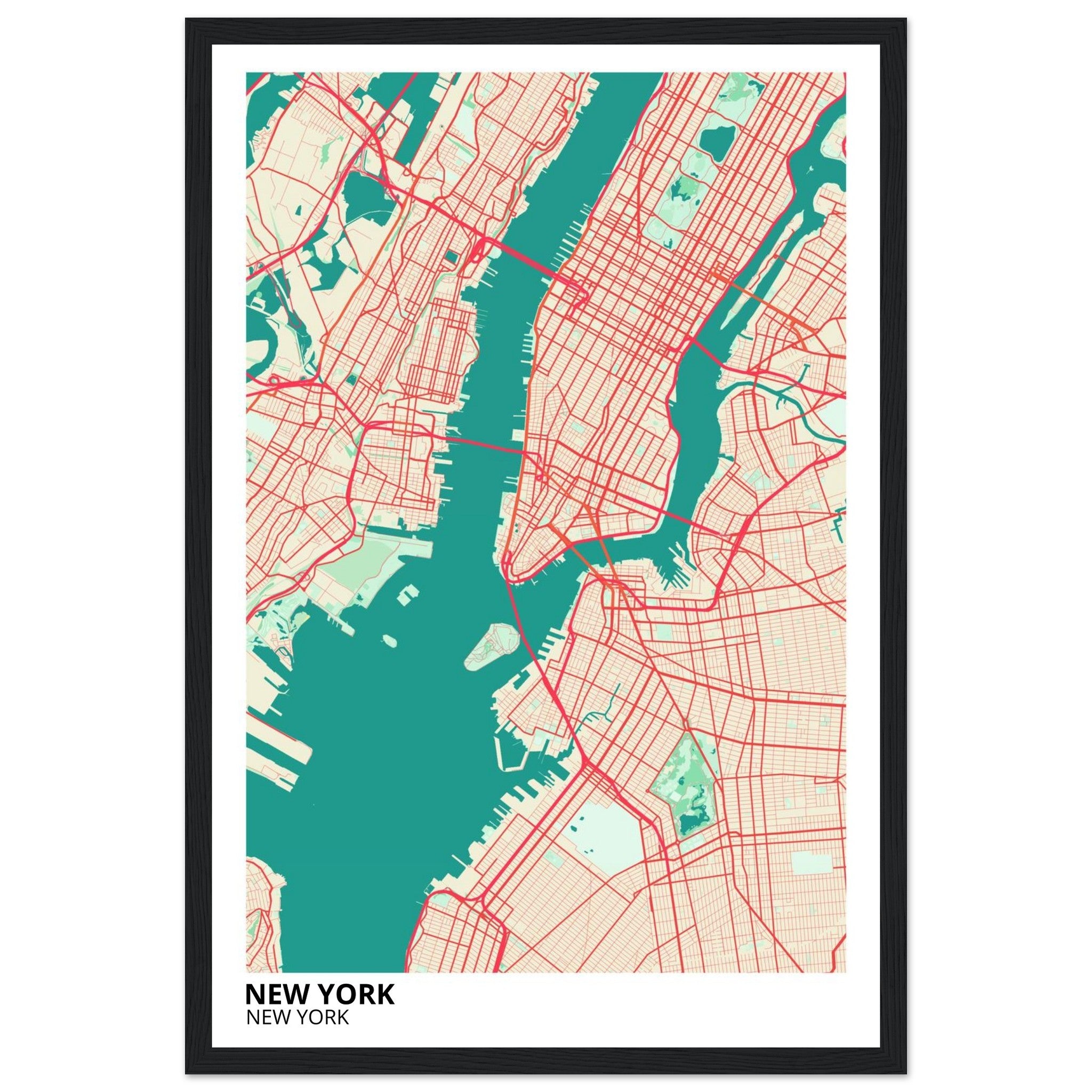 new york map poster print