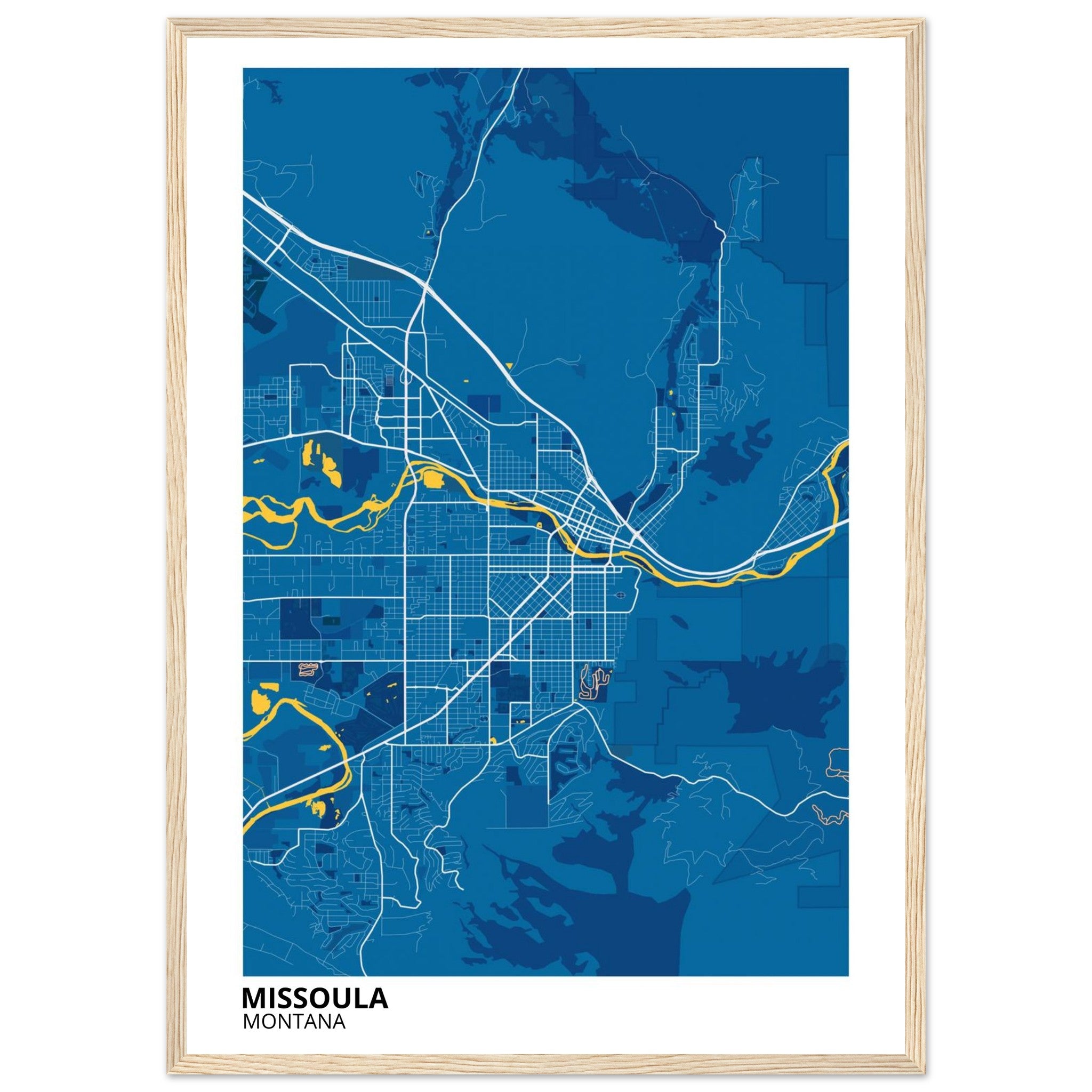 Missoula Montana City Map Poster | Custom Map Art Print - Ink And Atlas