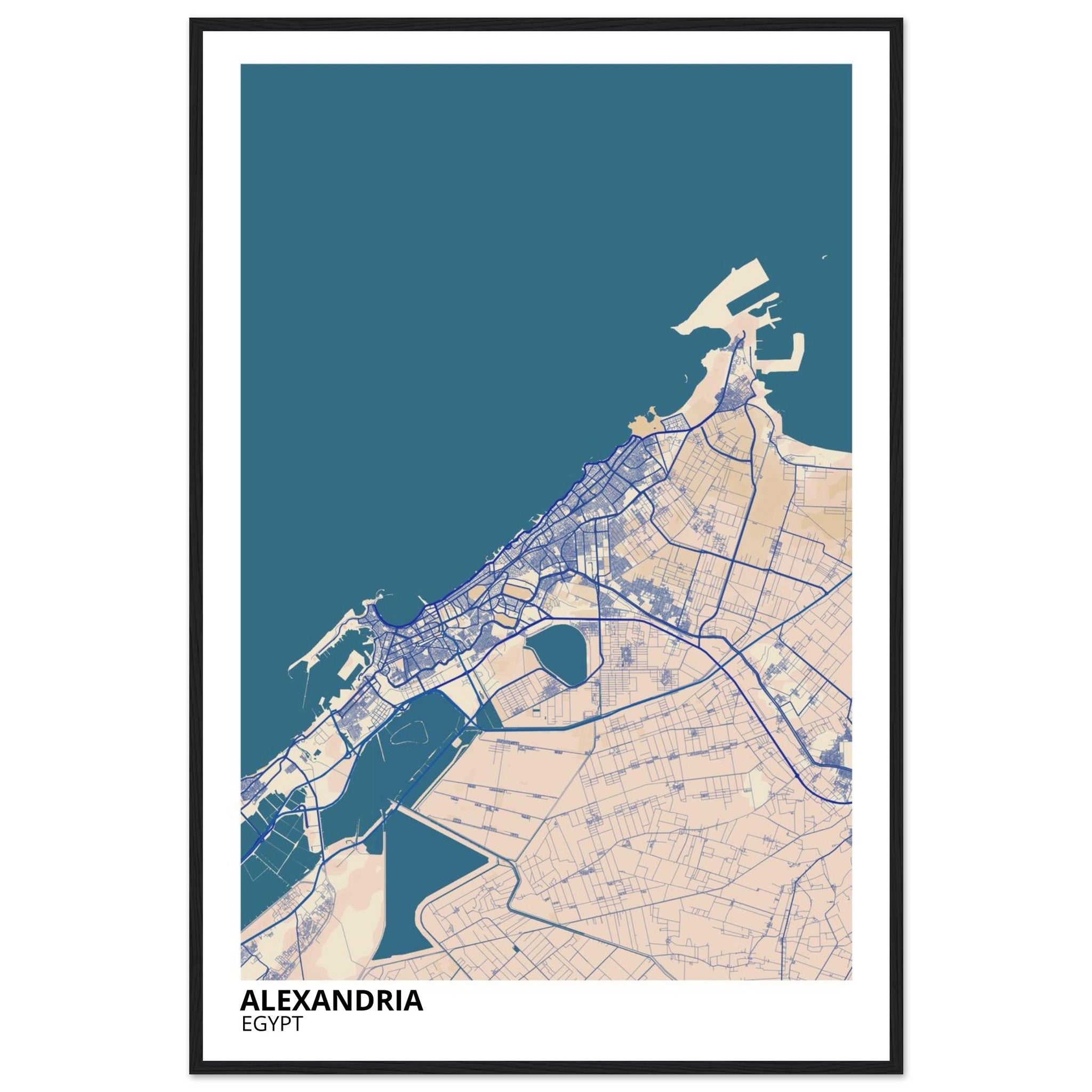 Alexandria Egypt City Map Poster | Custom Map Art Print - Ink And Atlas