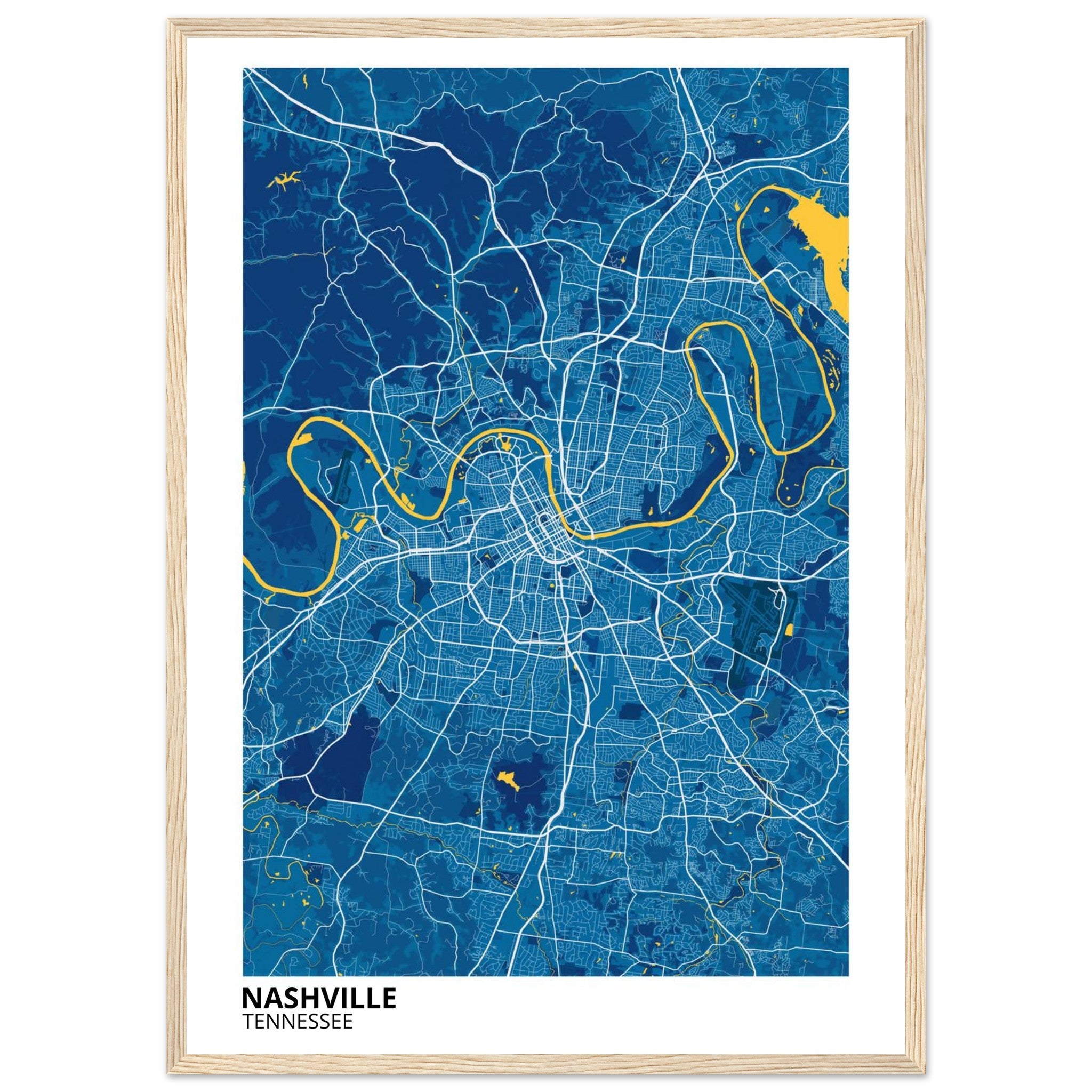 nashville map poster print