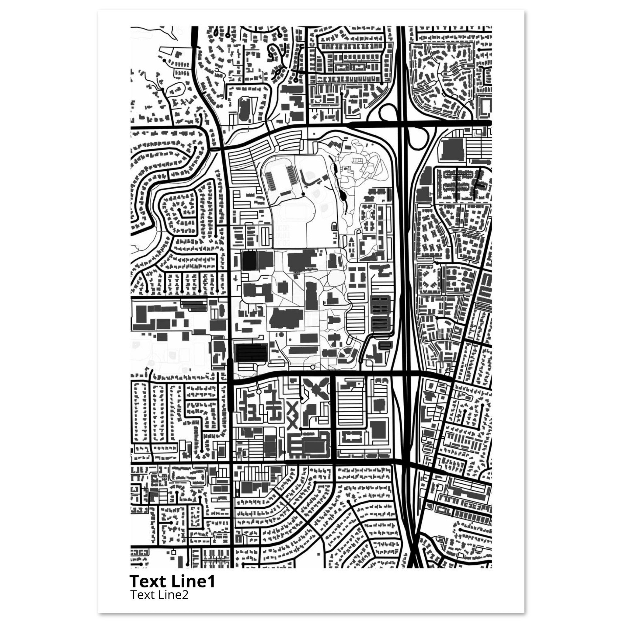 california state university fullerton campus map poster
