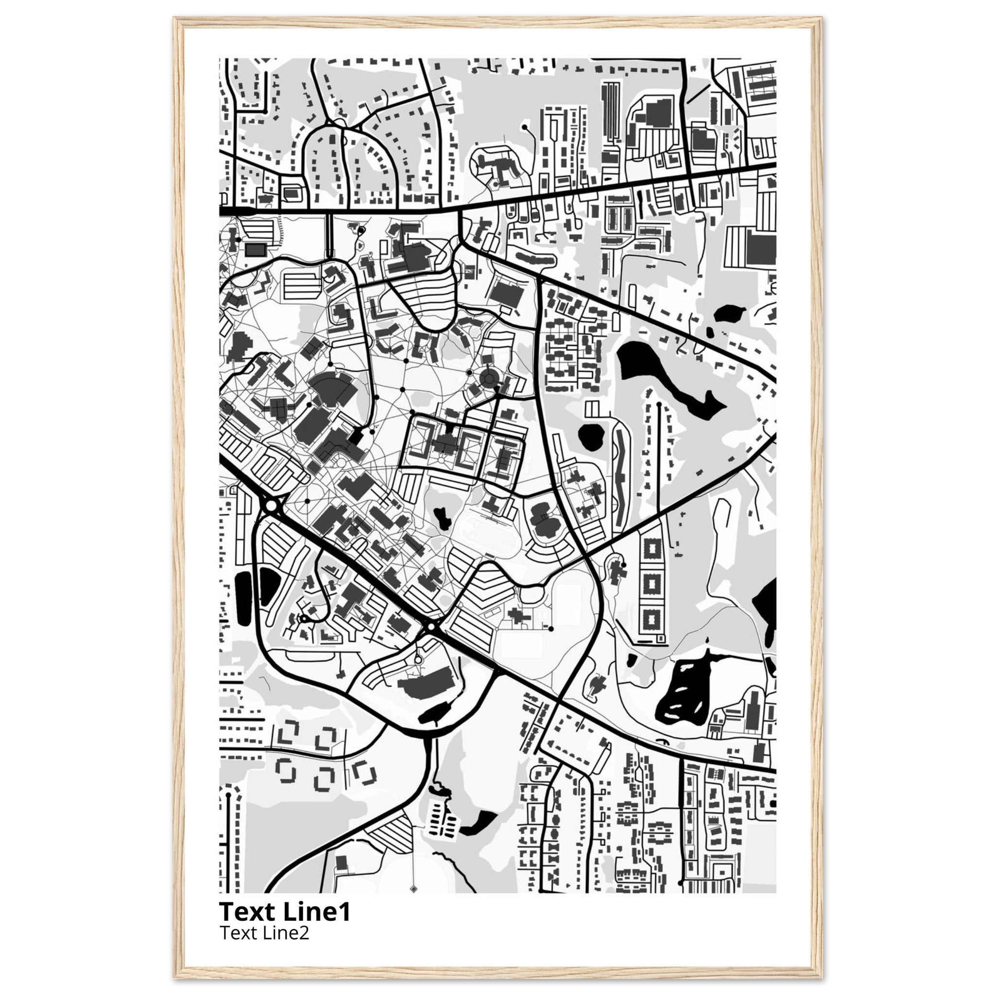 Kent State University at Kent Ohio Campus Map Poster | Graduation Gift - Ink And Atlas