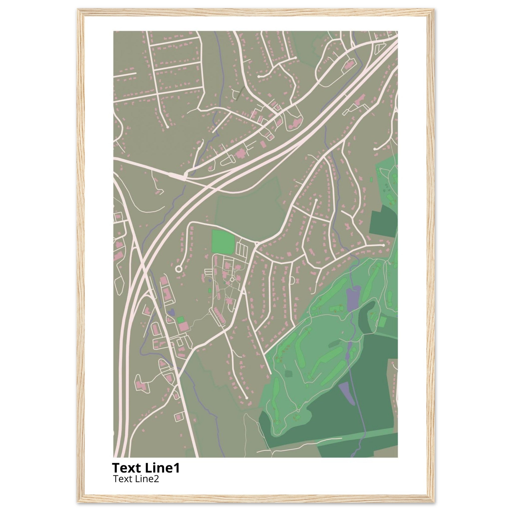 post university modern campus map print