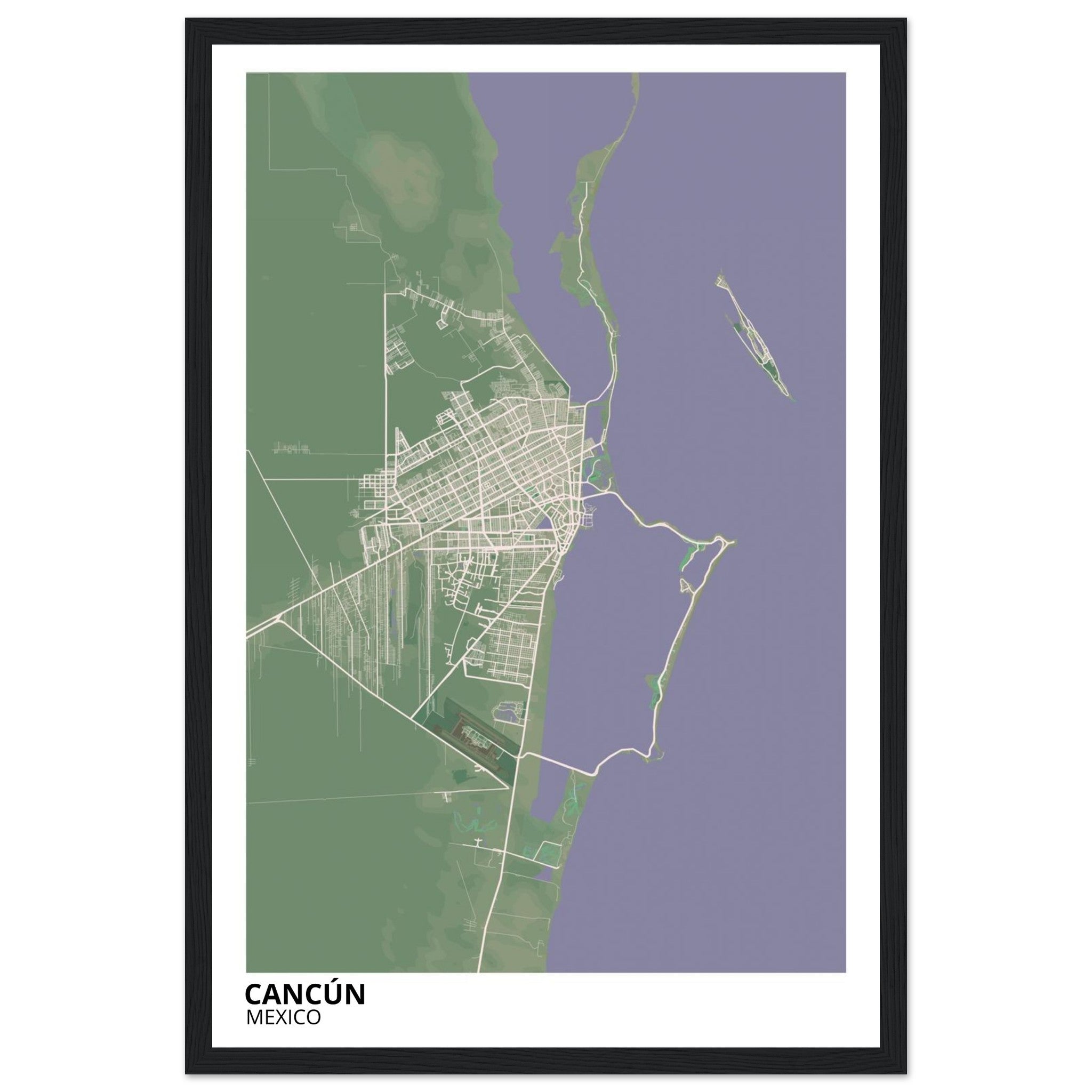 Cancun Mexico City Map Poster | Custom Map Art Print - Ink And Atlas