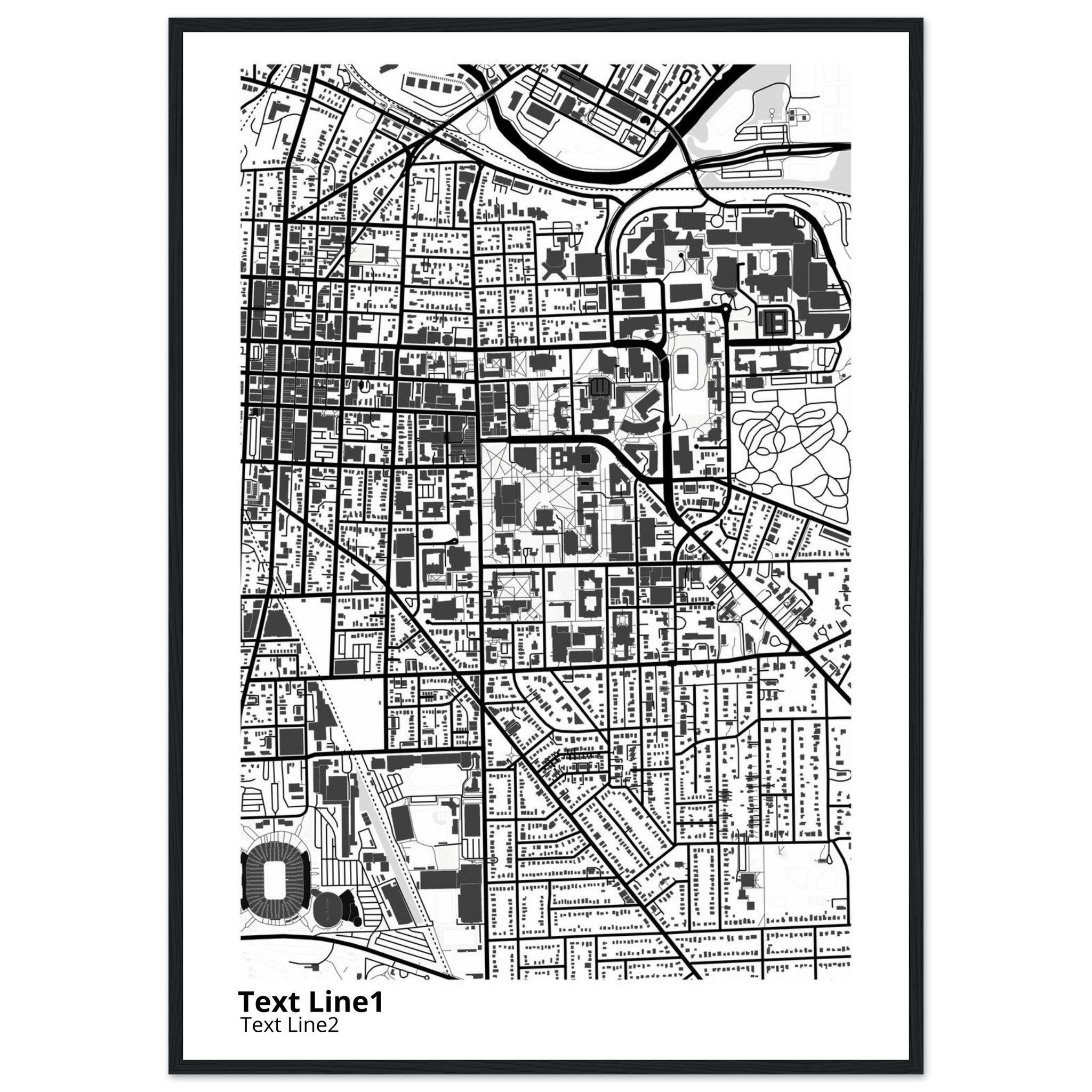 university of michigan ann arbor campus map poster