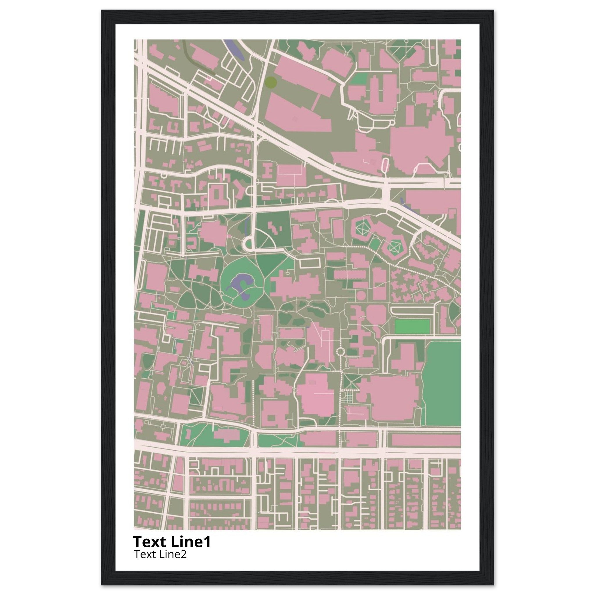 university of new mexico main campus campus map poster