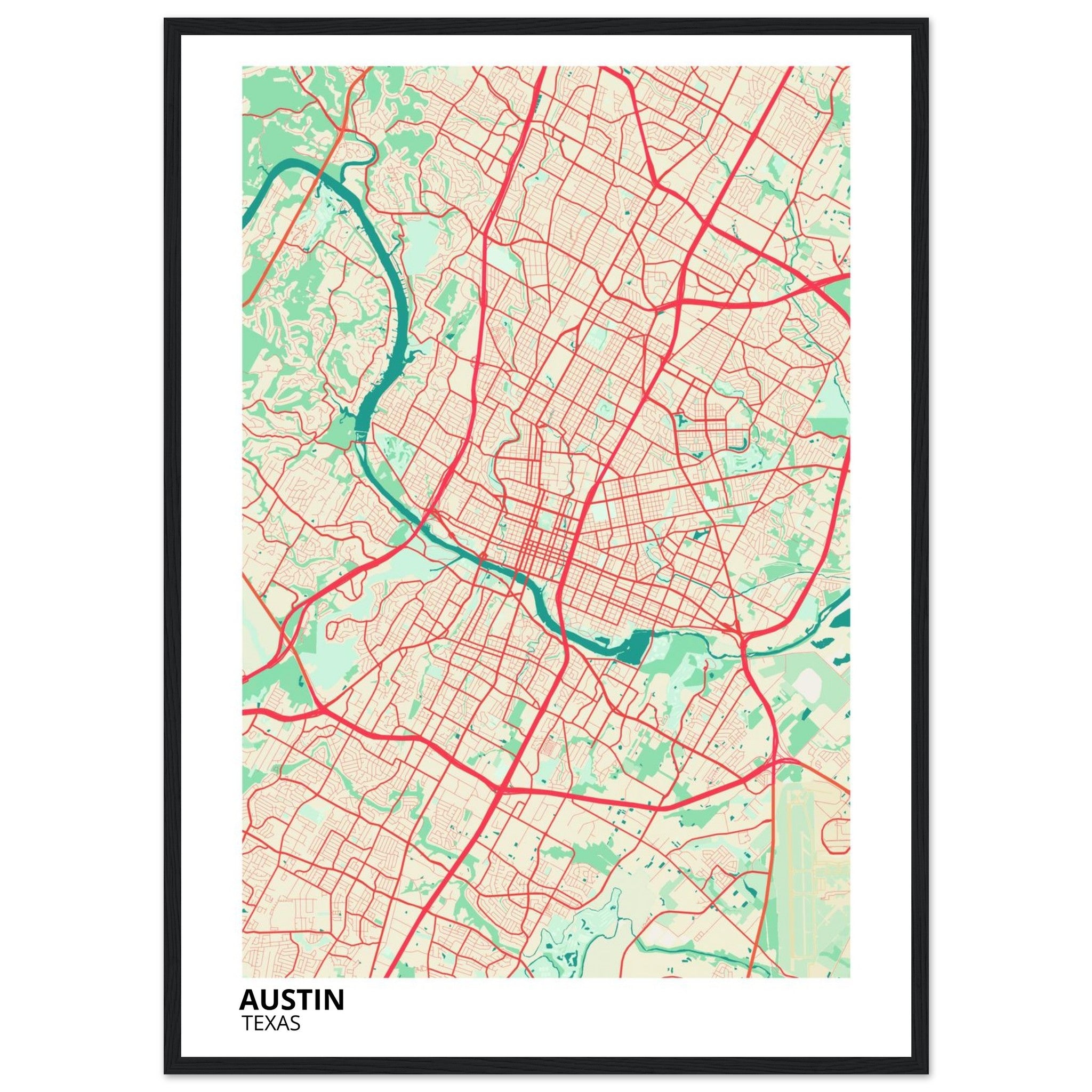 austin map poster print