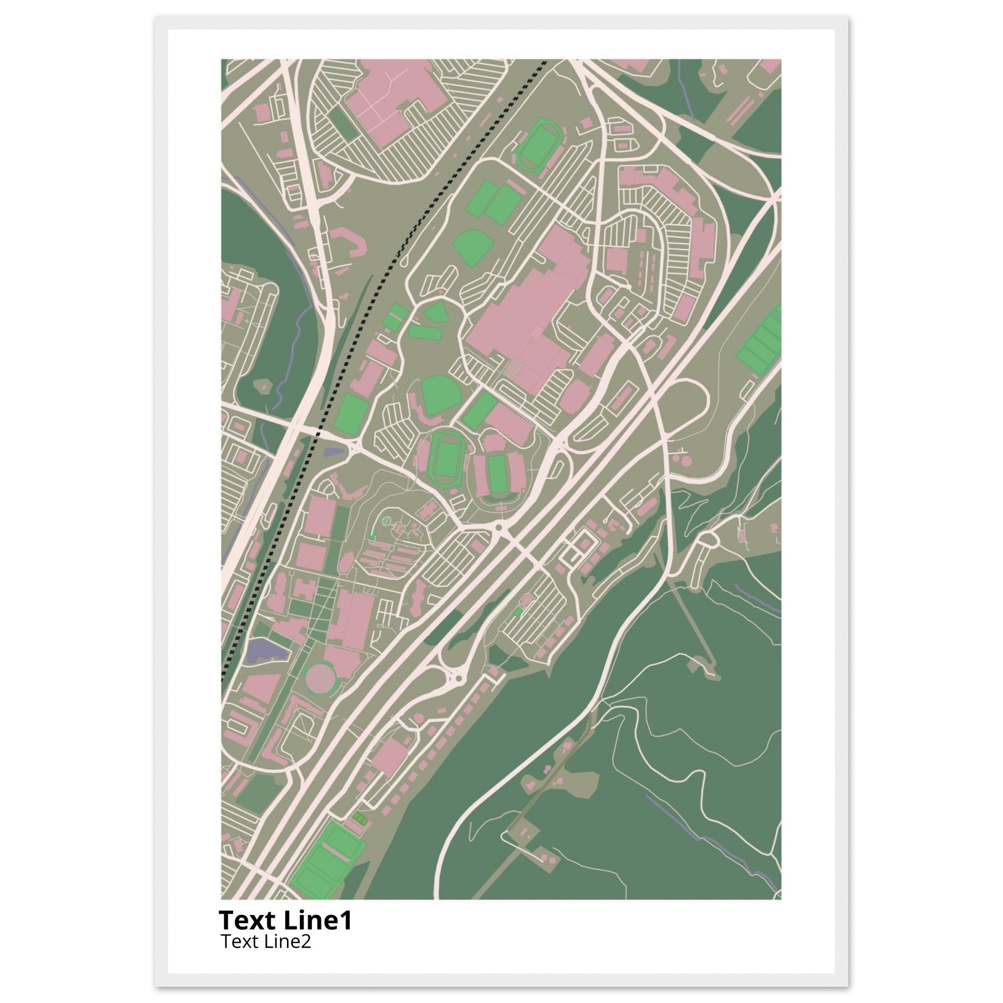 Liberty University Virginia Campus Map Poster | Graduation Gift - Ink And Atlas