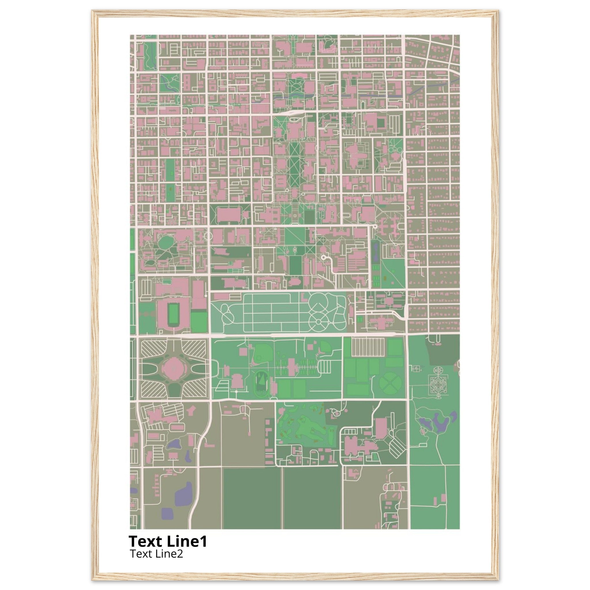 university of illinois urbana champaign campus map poster