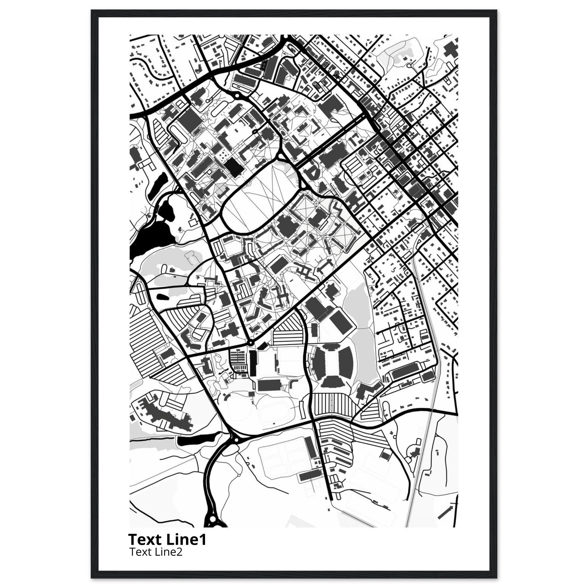 Virginia Tech Campus Map Poster | Graduation Gift - Ink And Atlas
