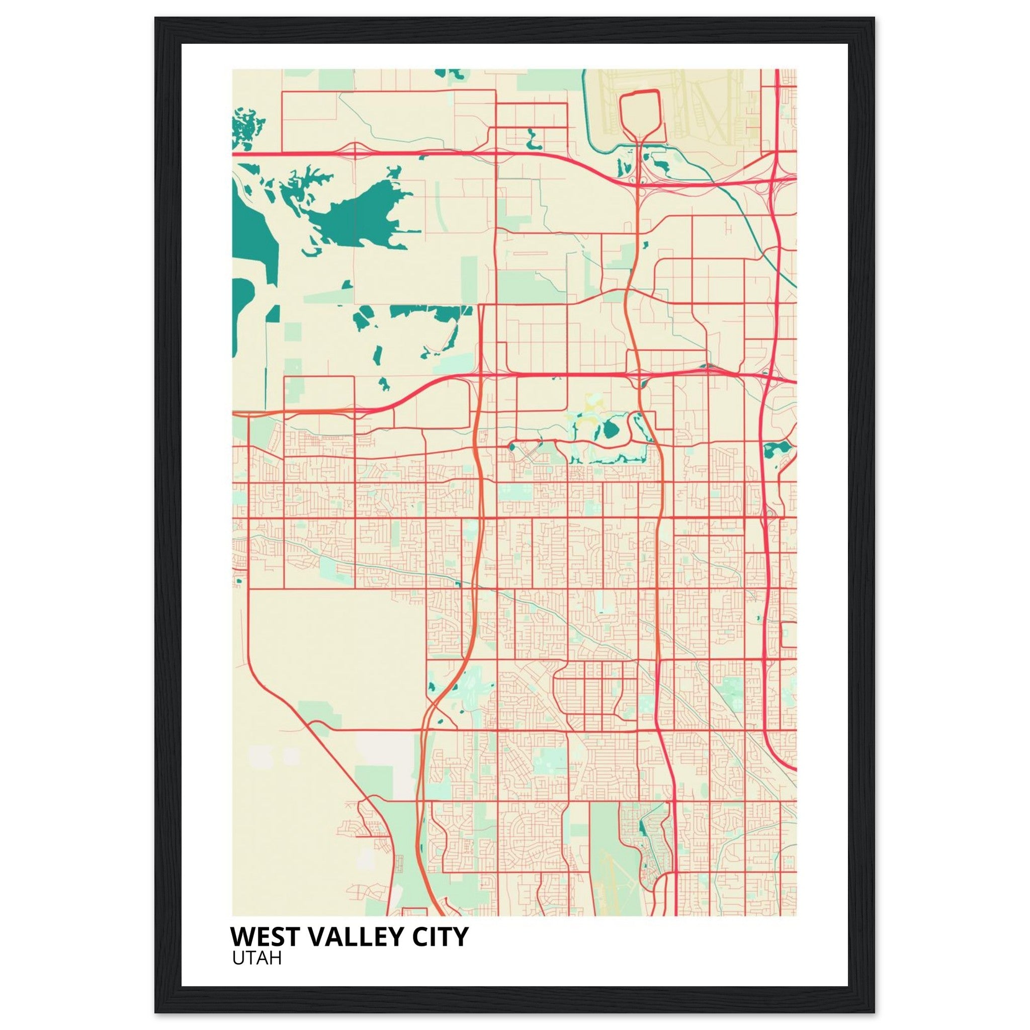 West Valley City Utah City Map Poster | Custom Map Art Print - Ink And Atlas