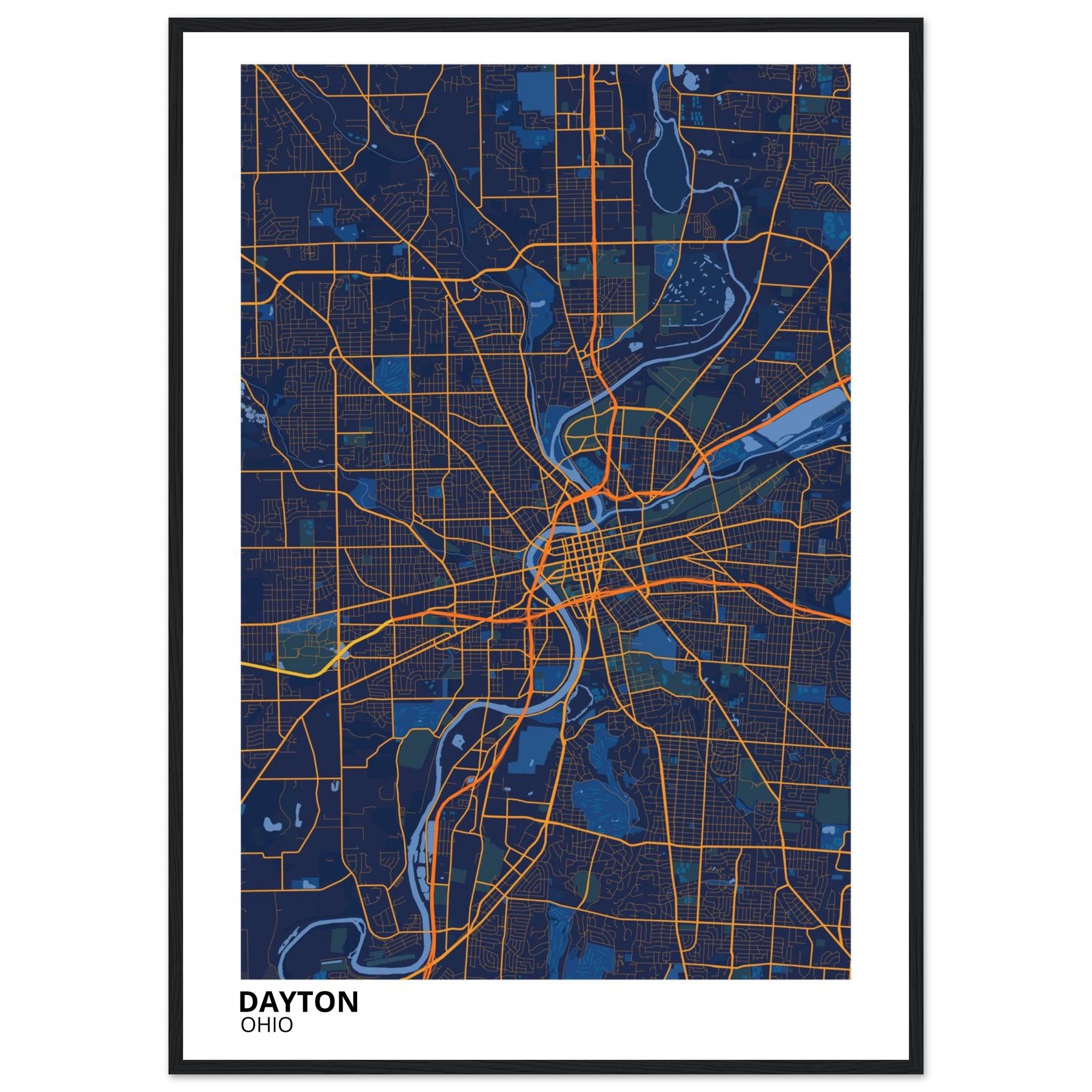 dayton map poster print