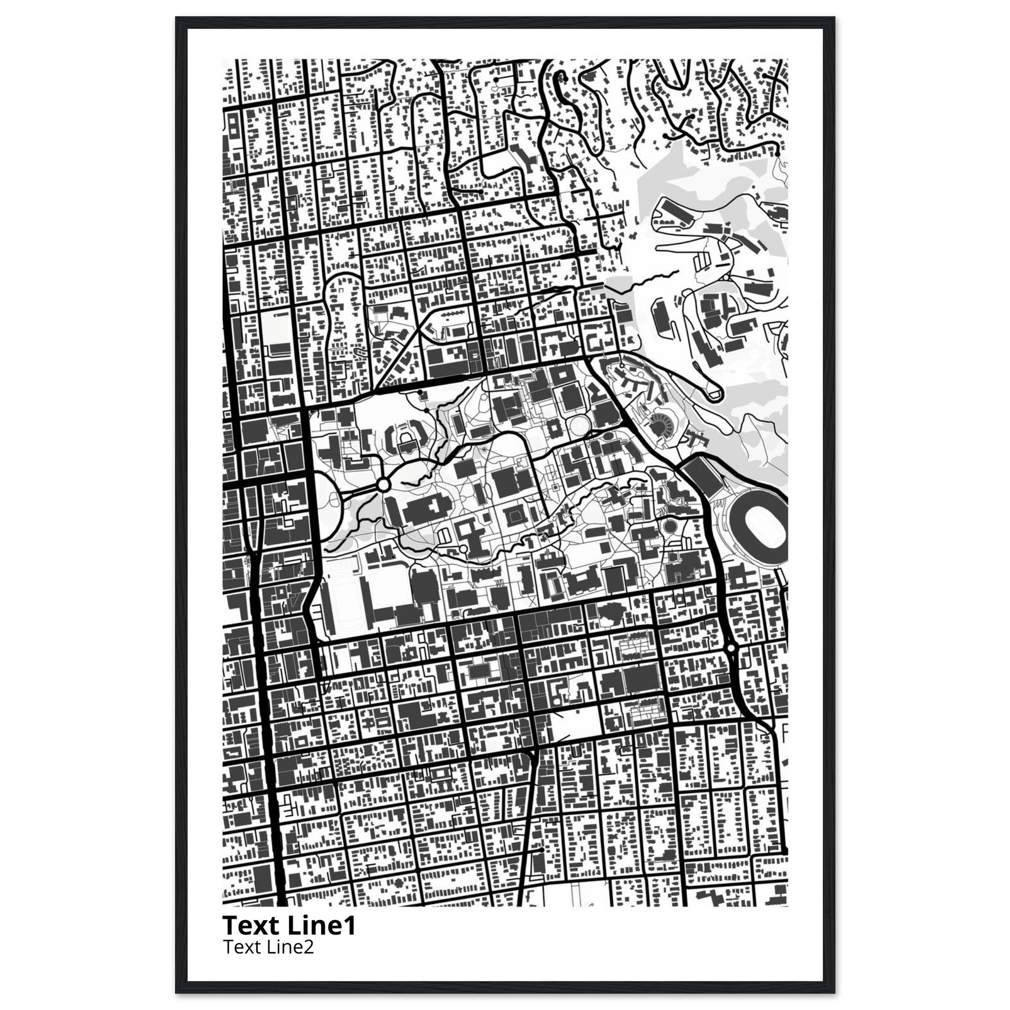 university of california berkeley campus map poster