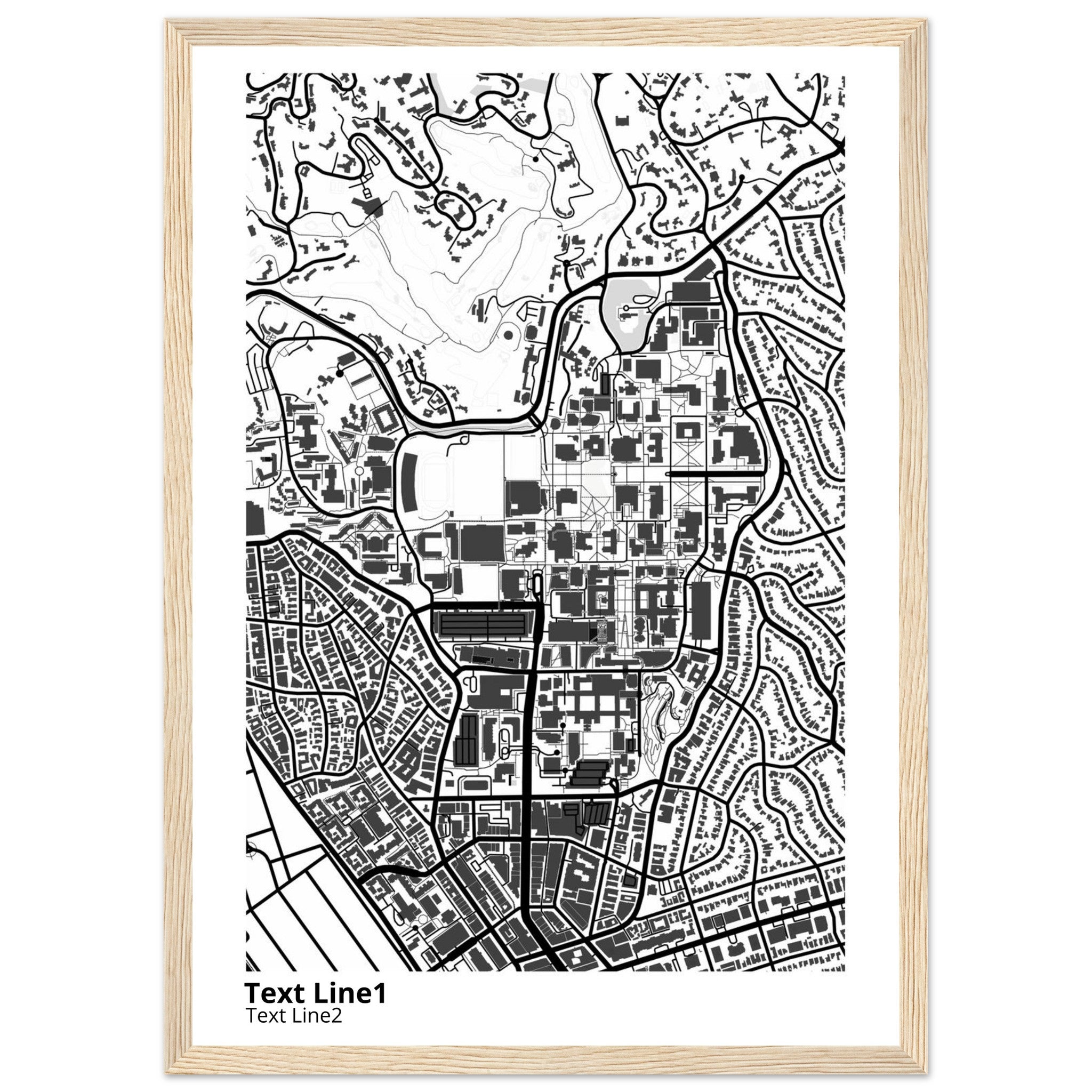 university of california los angeles campus map poster
