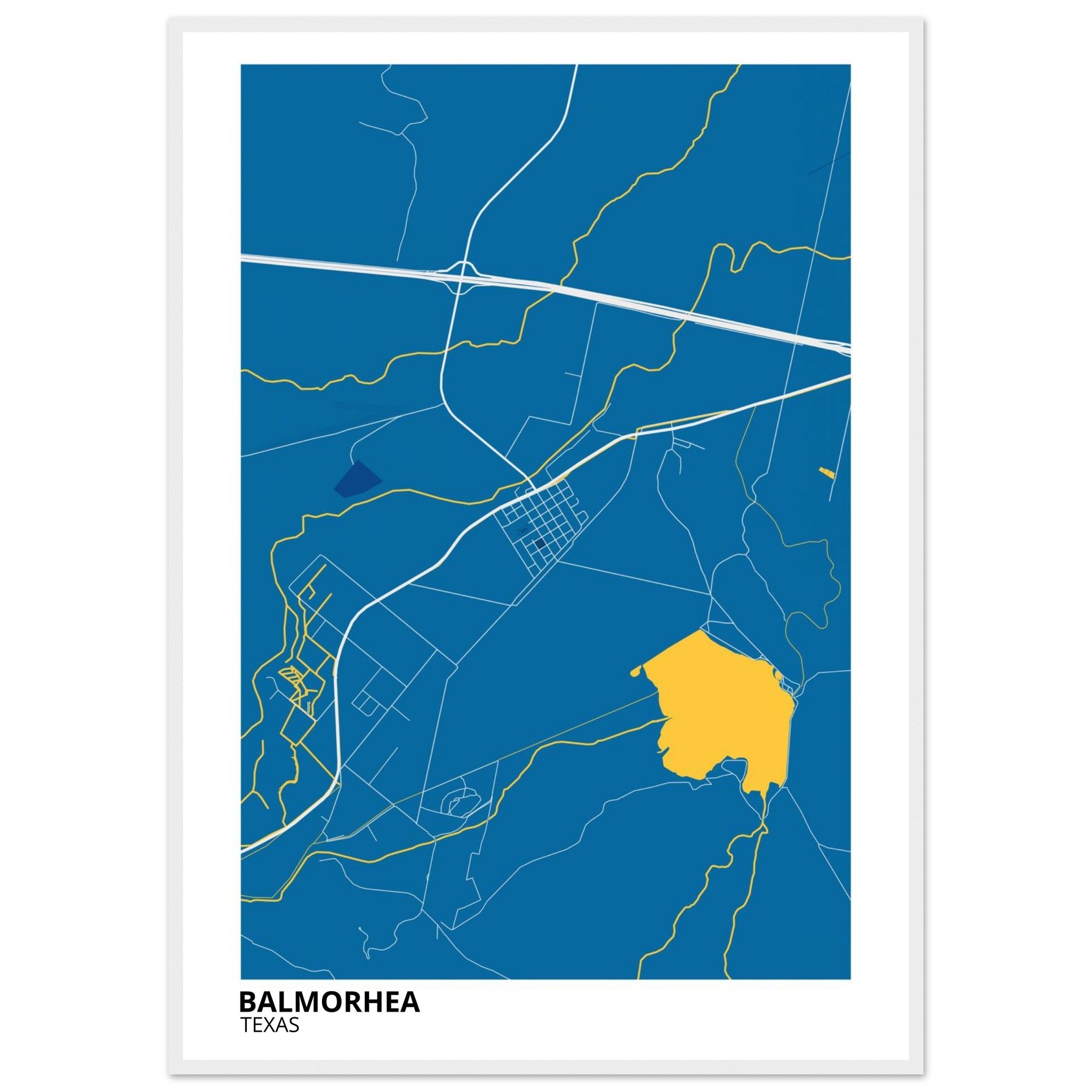 Balmorhea Texas City Map Poster | Custom Map Art Print - Ink And Atlas