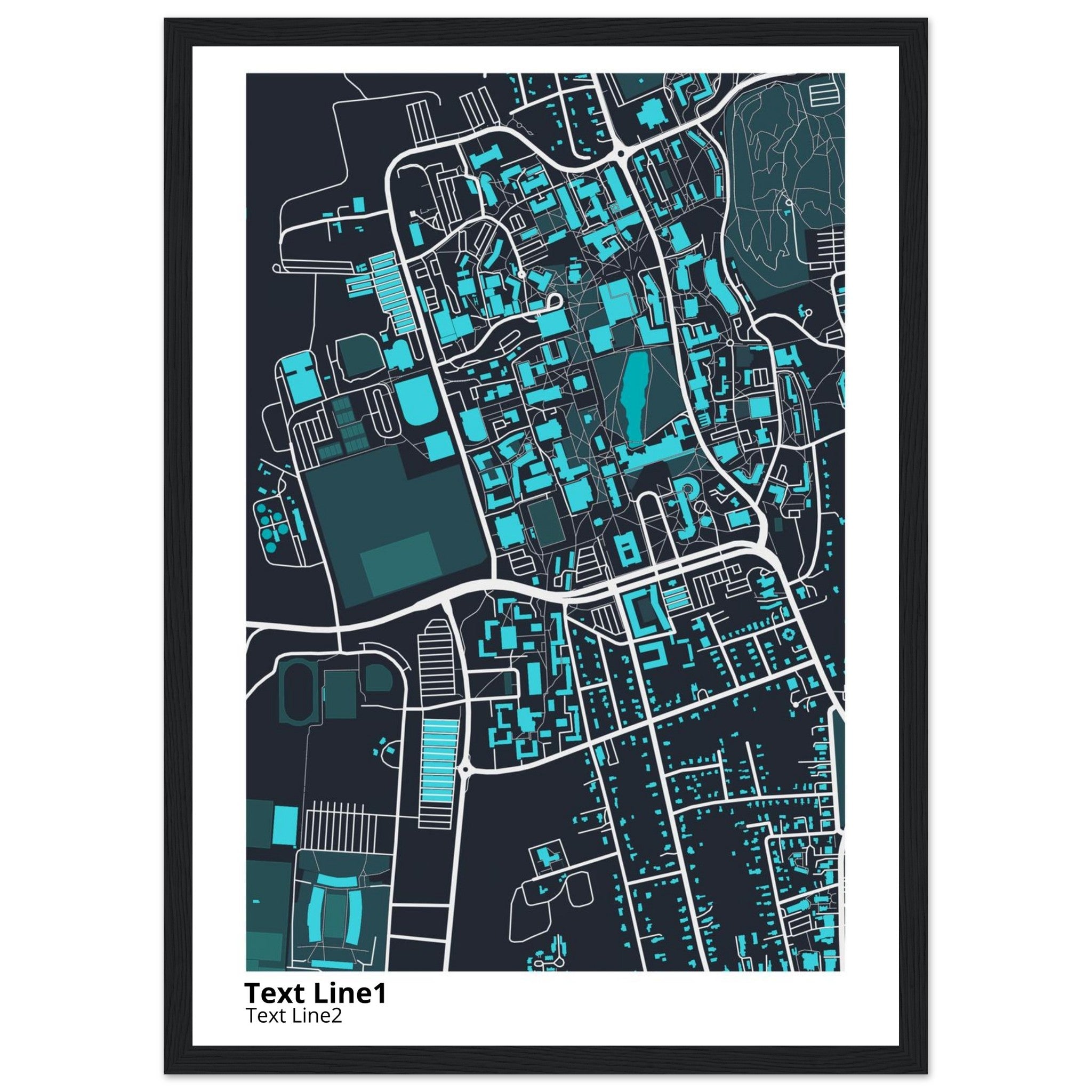 university of massachusetts amherst campus map poster