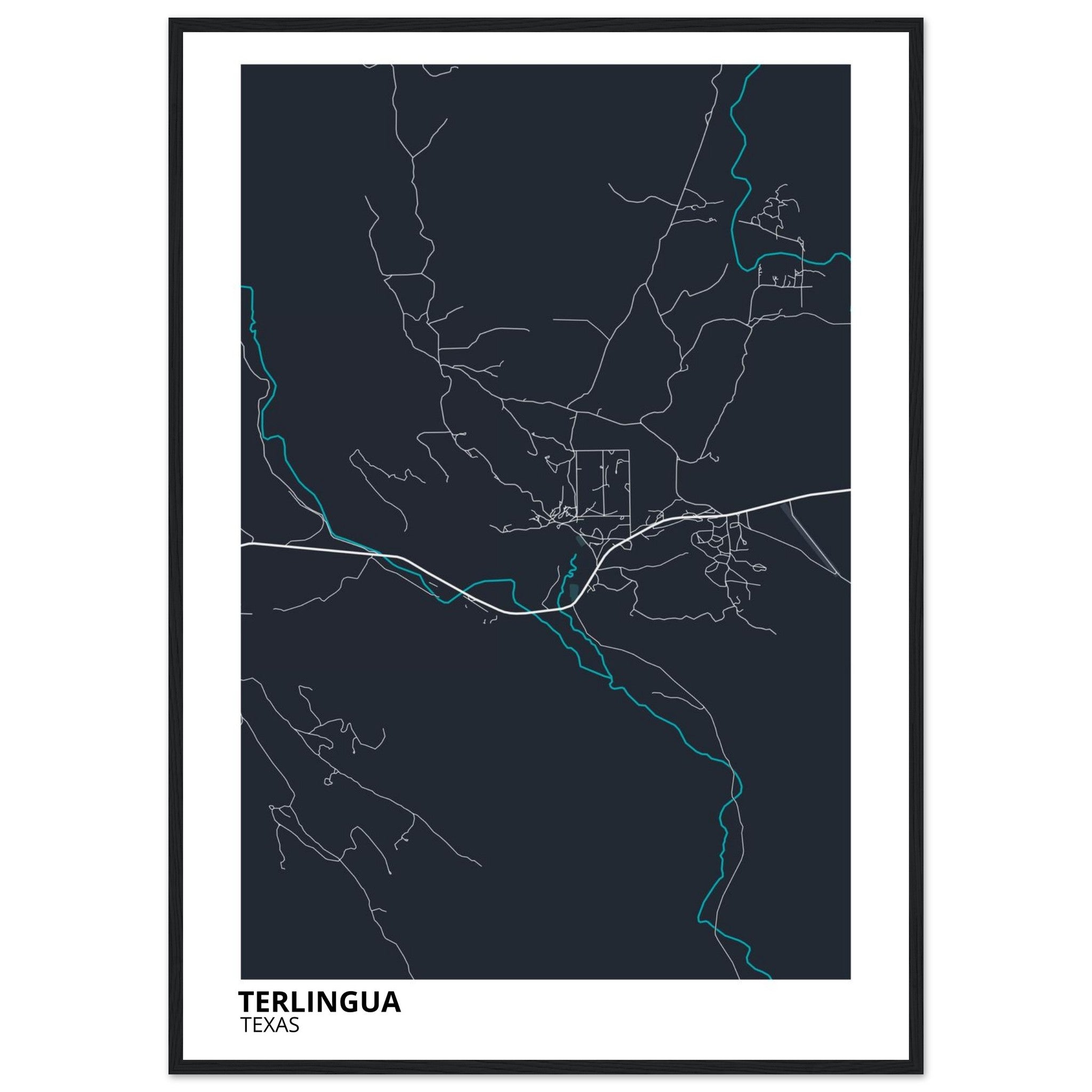Terlingua Texas City Map Poster | Custom Map Art Print - Ink And Atlas