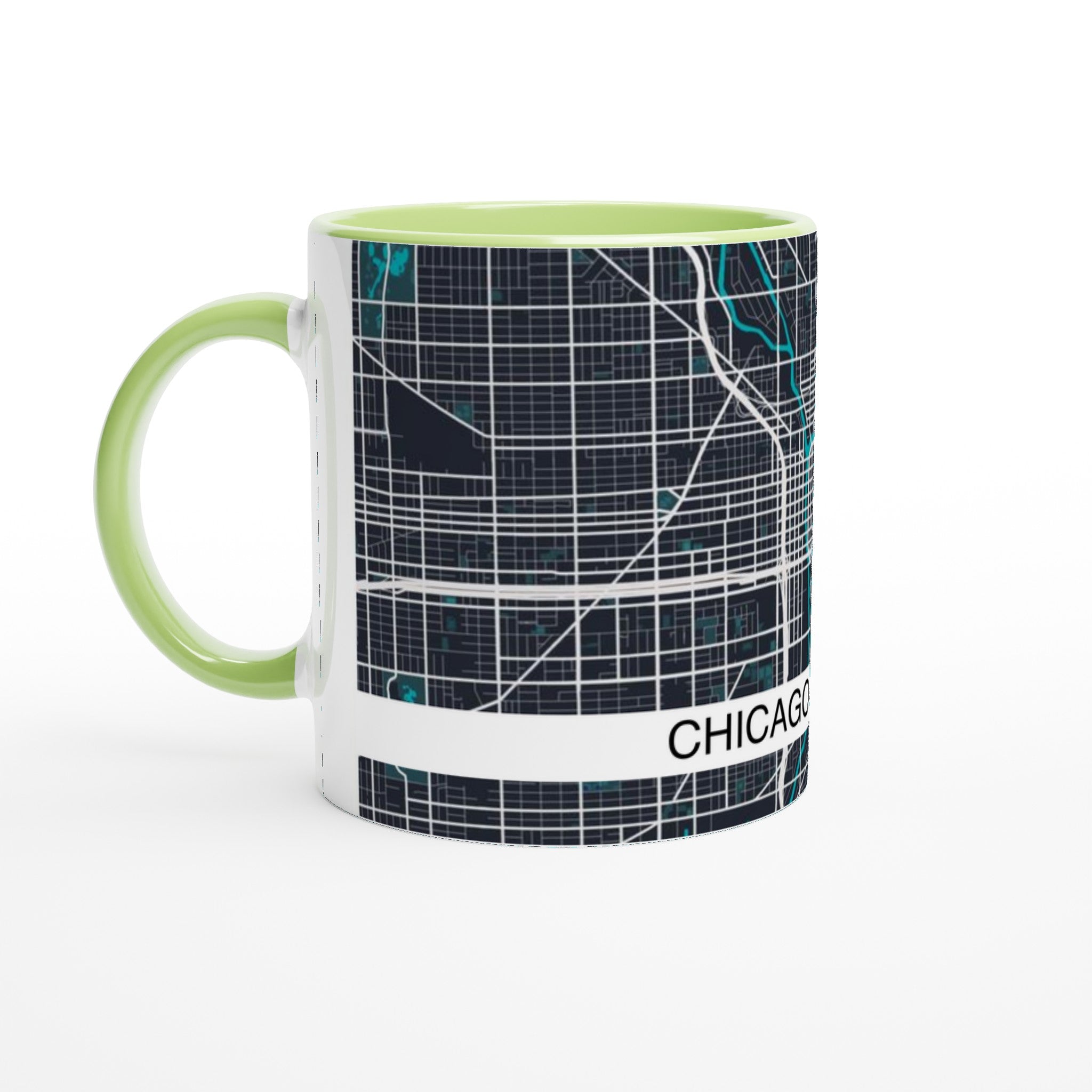 chicago modern city map mug 11oz
