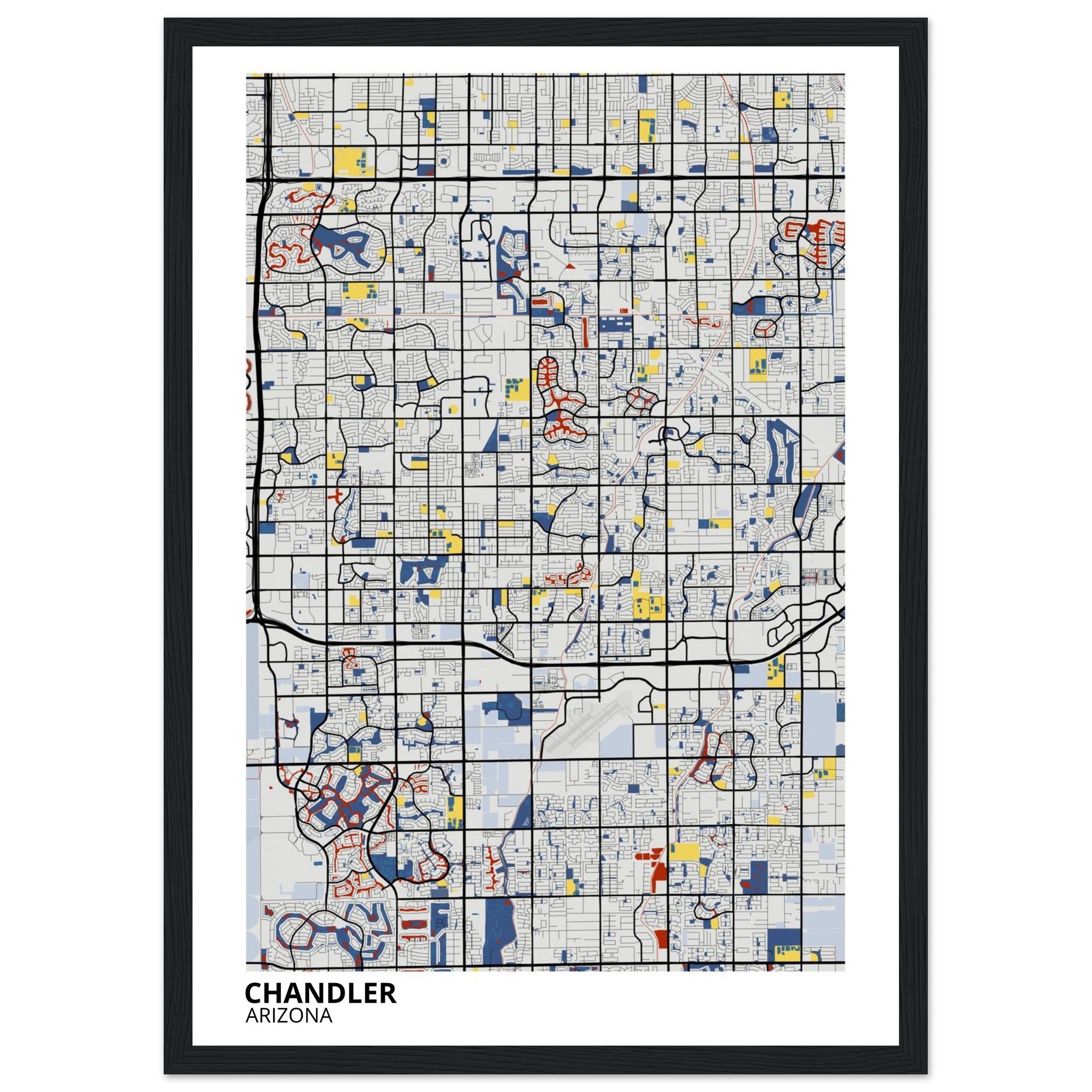 Chandler Arizona City Map Poster | Custom Map Art Print - Ink And Atlas