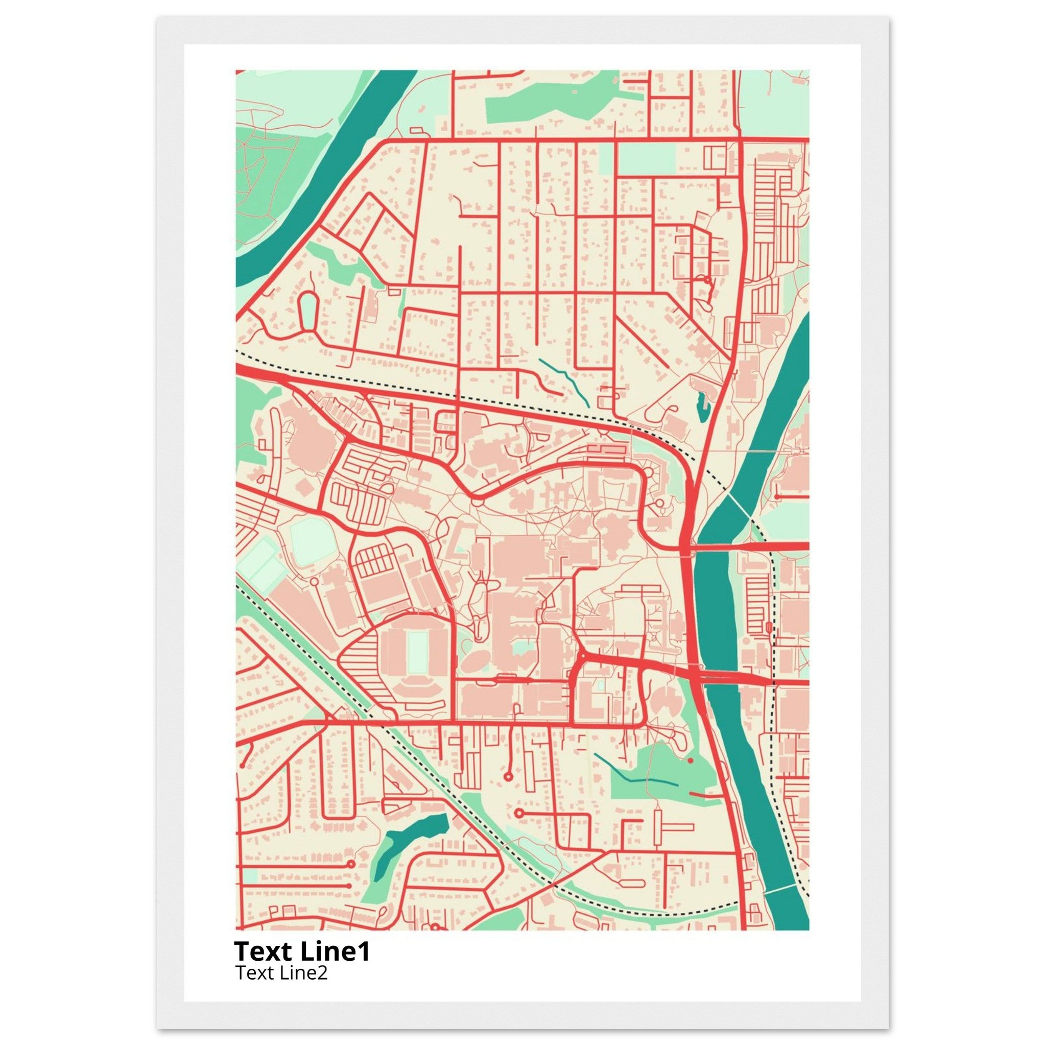 university of iowa campus map poster
