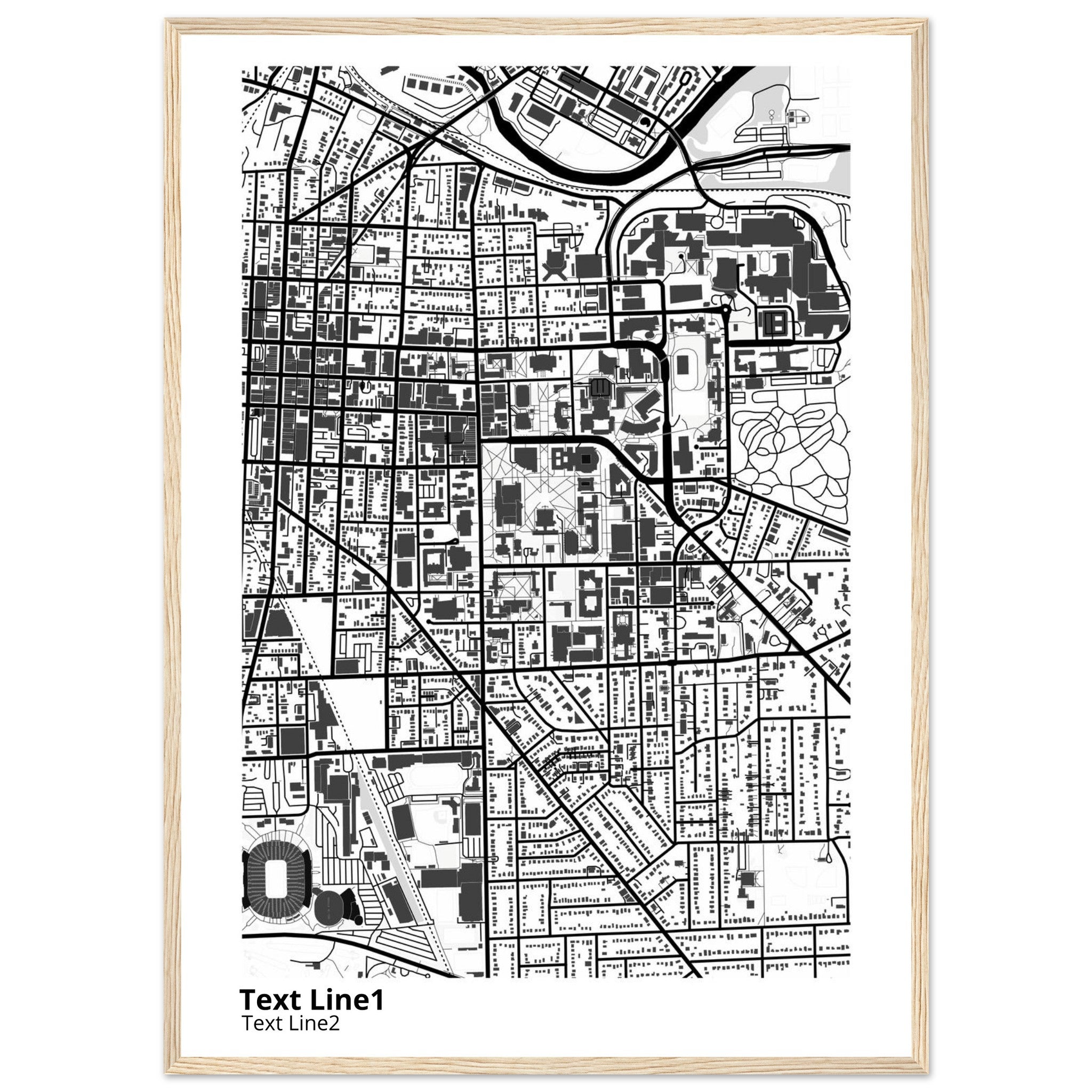 university of michigan ann arbor campus map poster