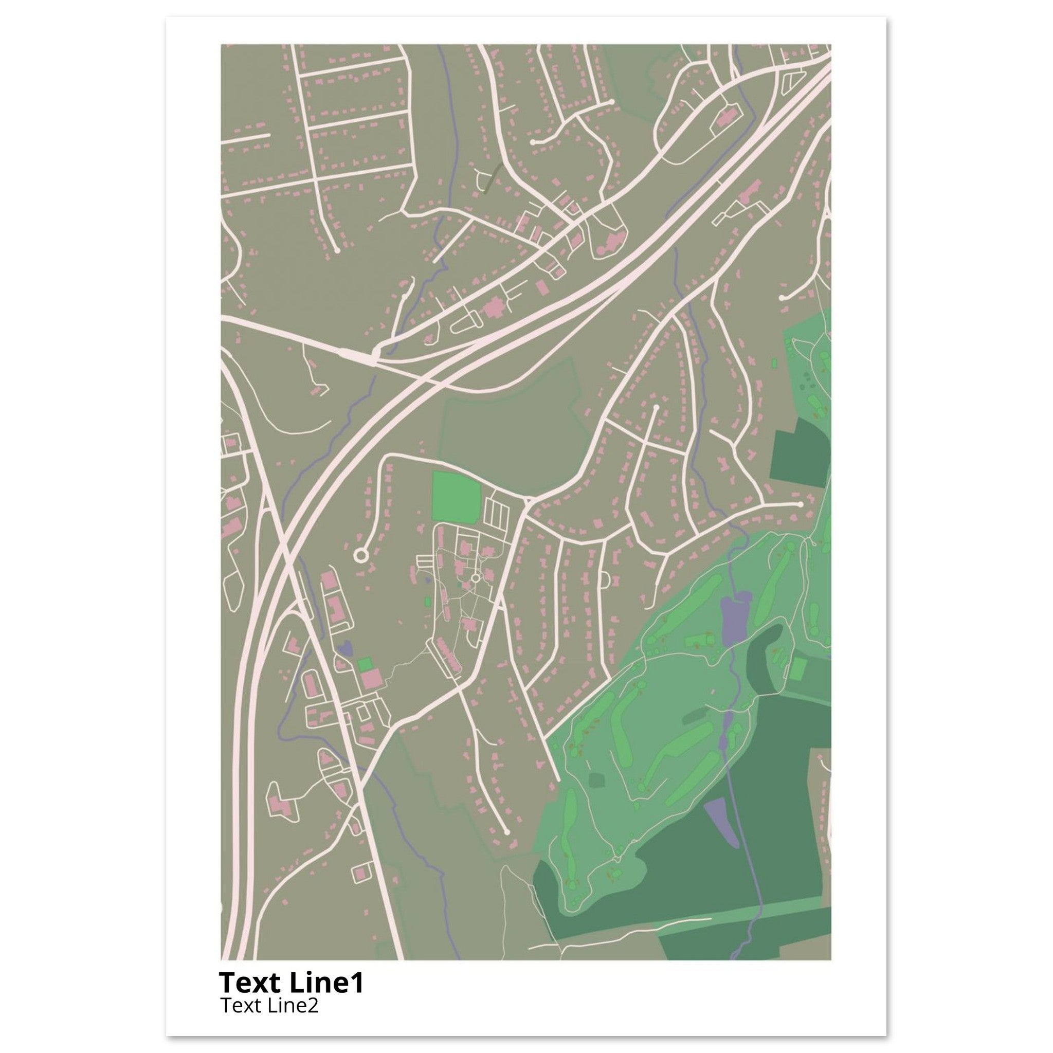 post university modern campus map print