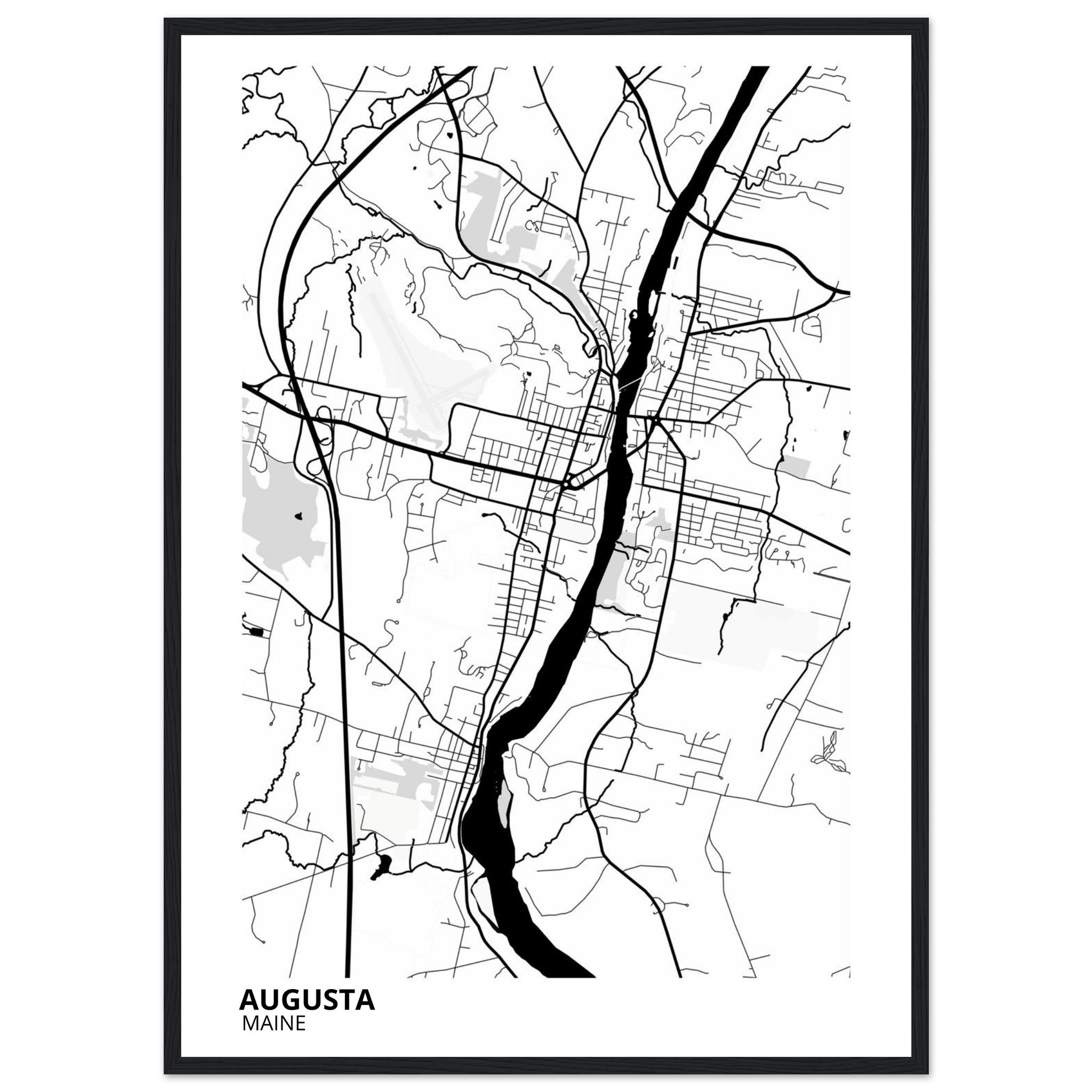 augusta map poster print