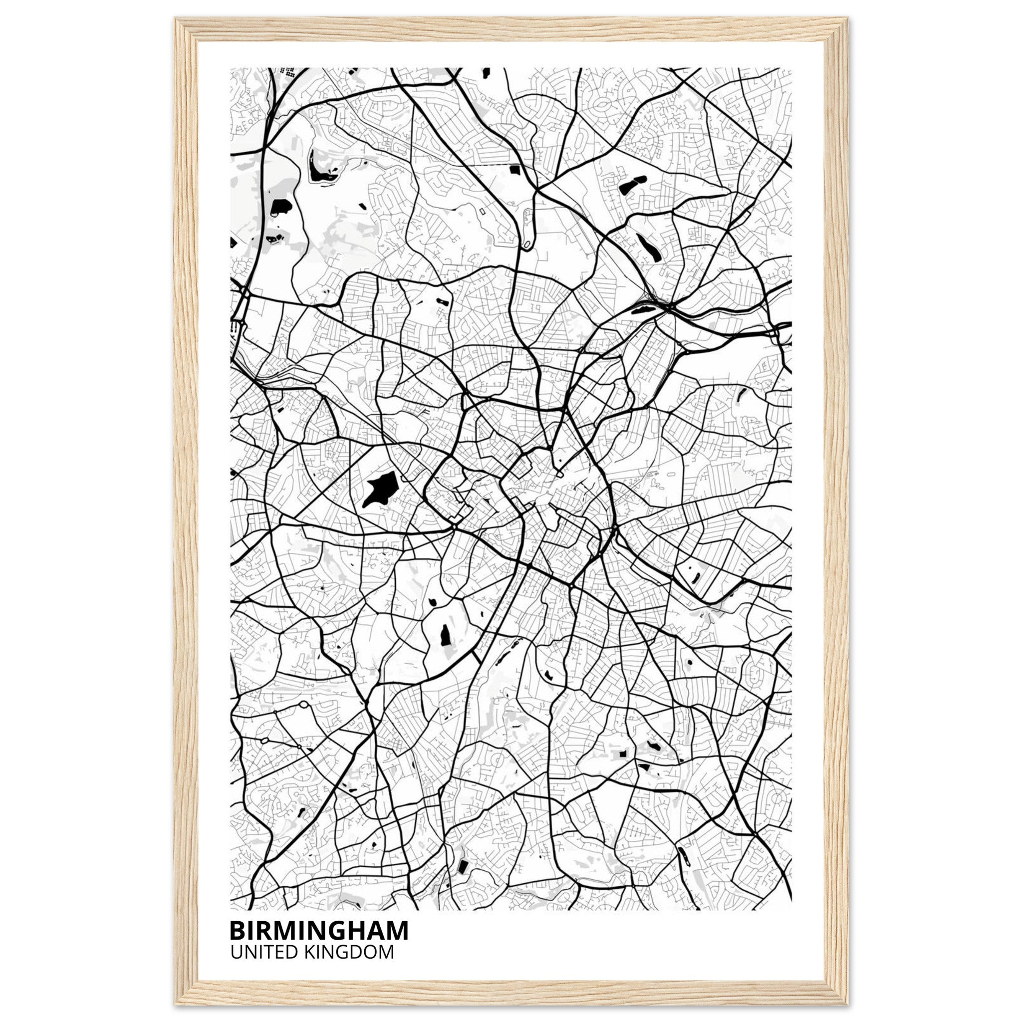 Birmingham United Kingdom City Map Poster | Custom Map Art Print - Ink And Atlas