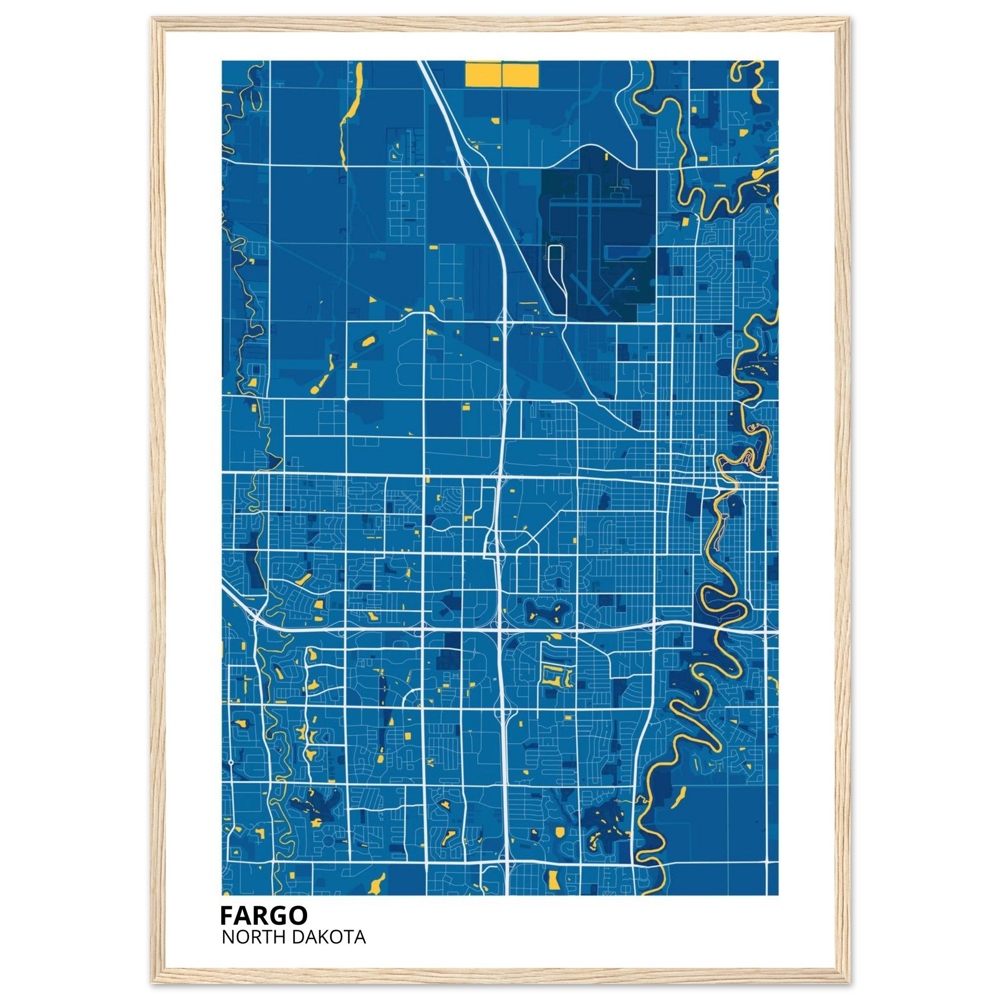 Fargo North Dakota City Map Poster | Custom Map Art Print - Ink And Atlas