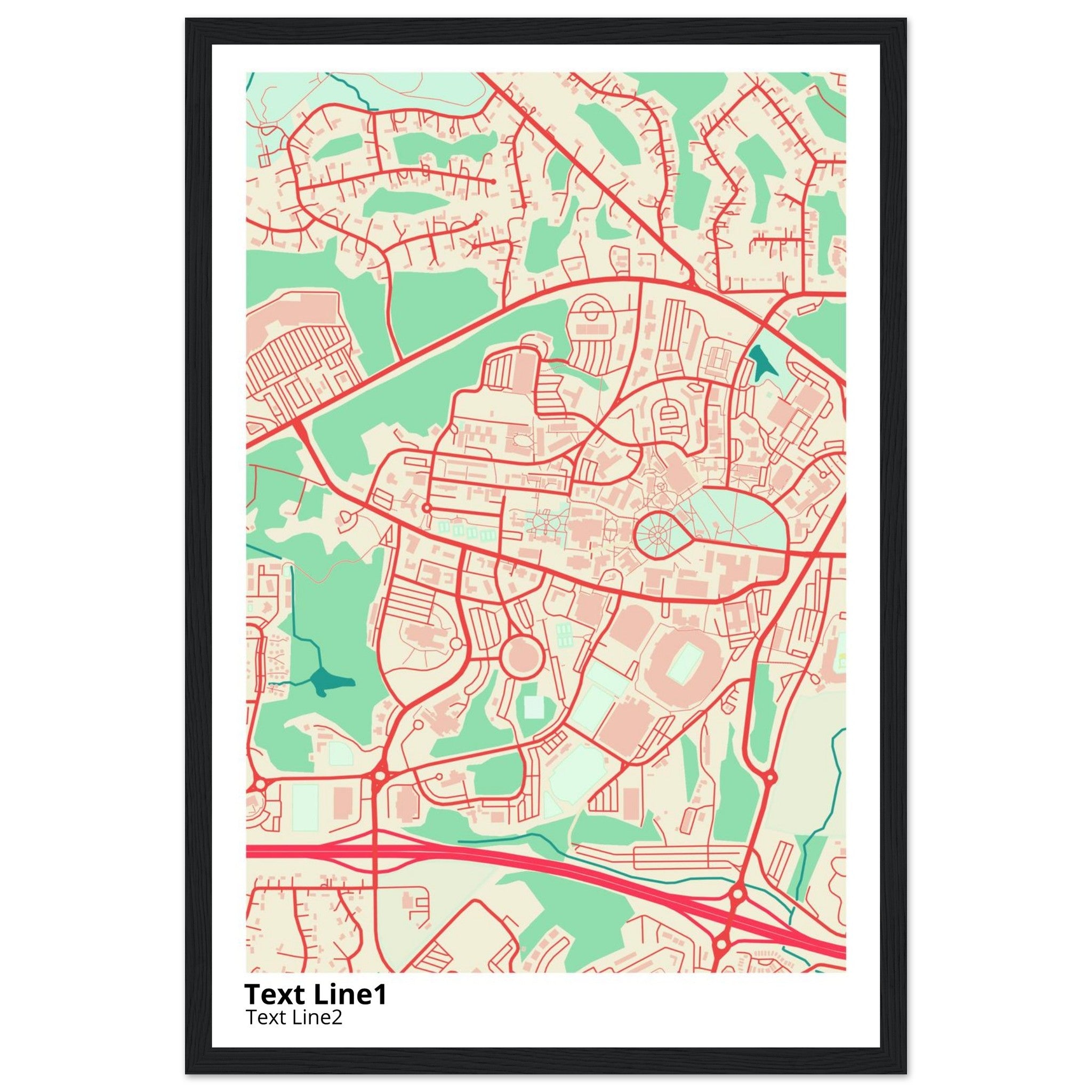 university of mississippi campus map poster