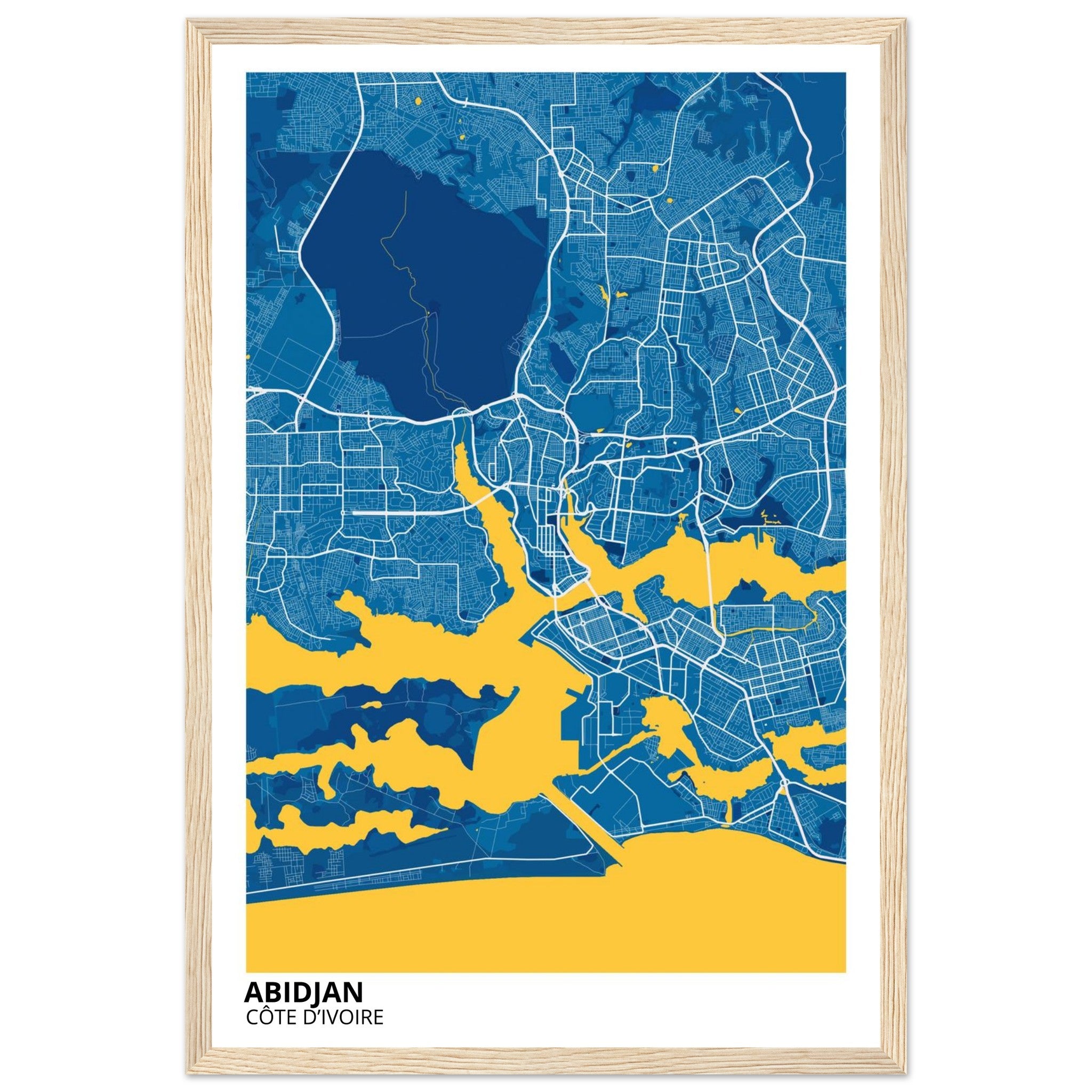 Abidjan Côte d’Ivoire City Map Poster | Custom Map Art Print - Ink And Atlas