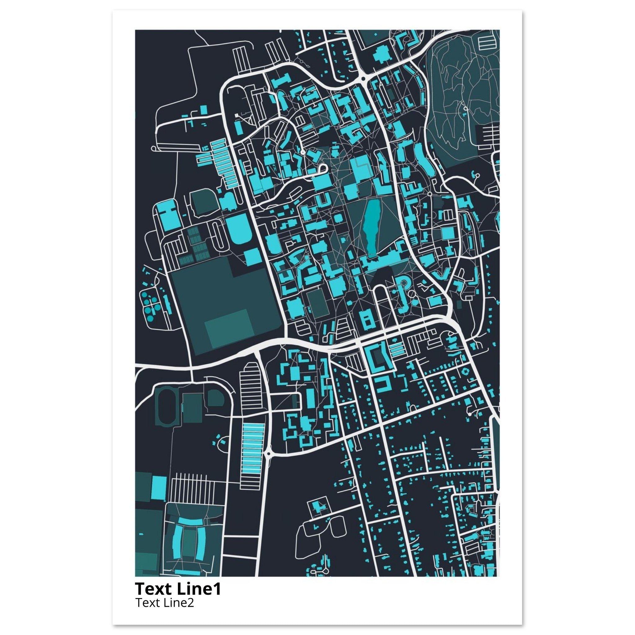 university of massachusetts amherst campus map poster