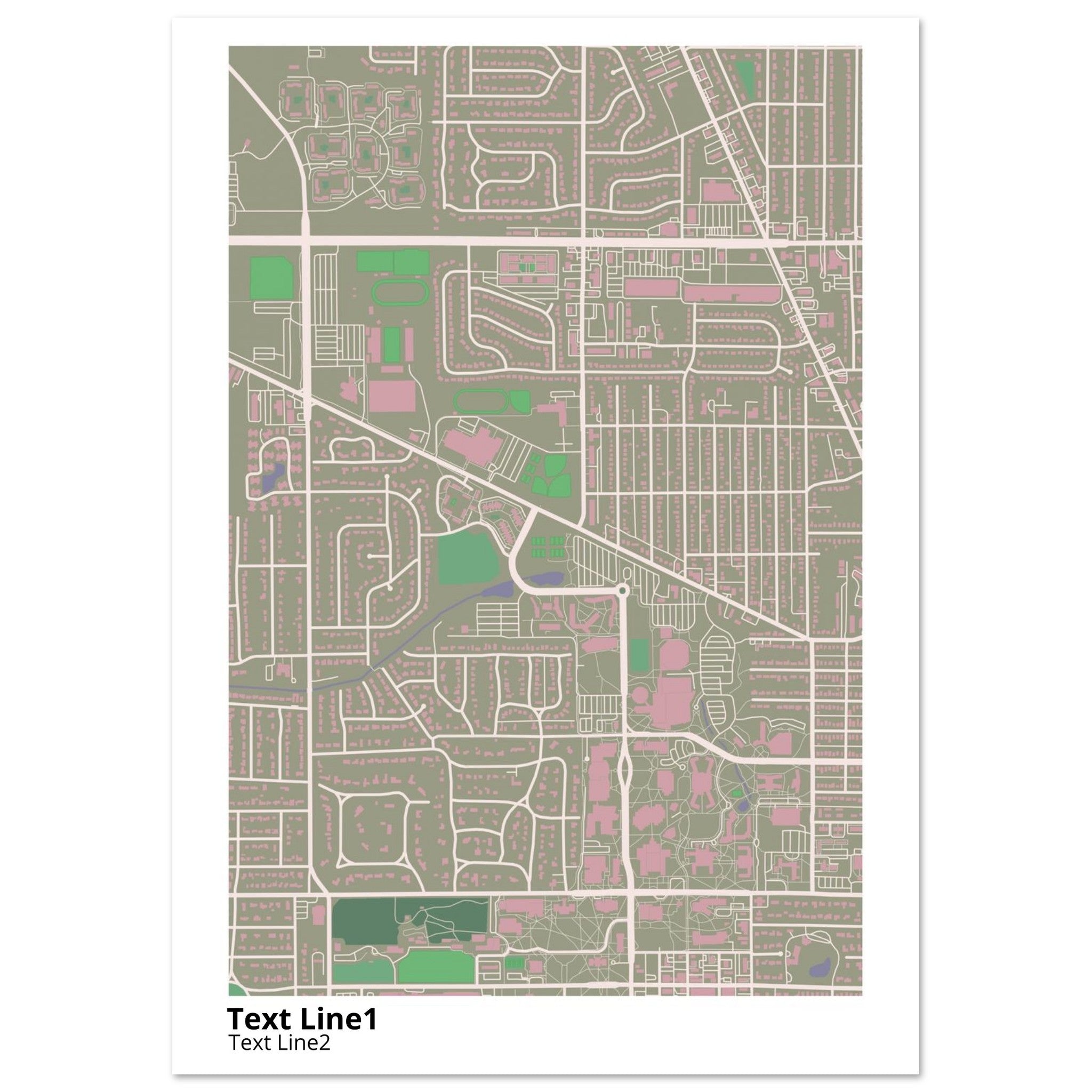 ball state university campus map poster