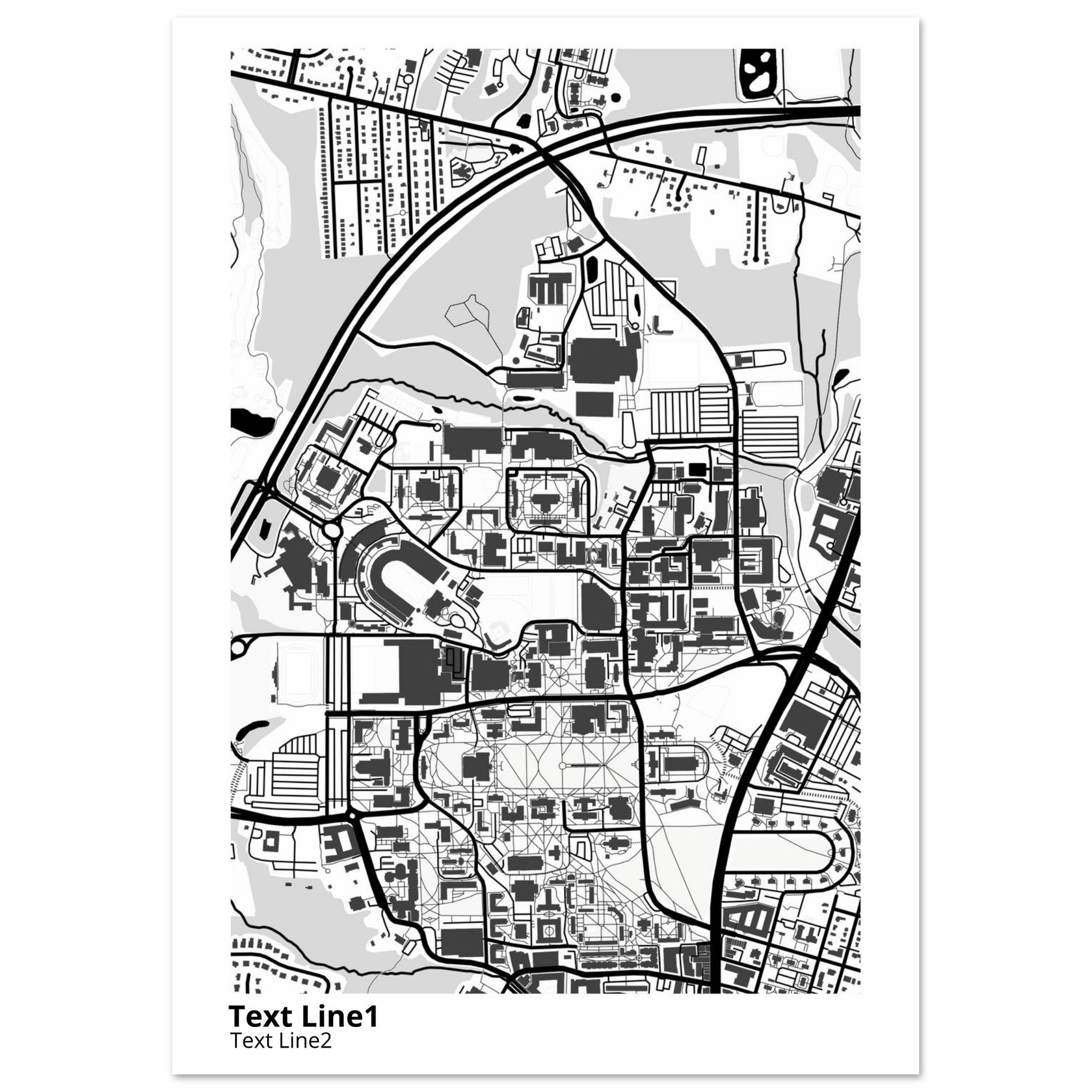 university of maryland college park campus map poster