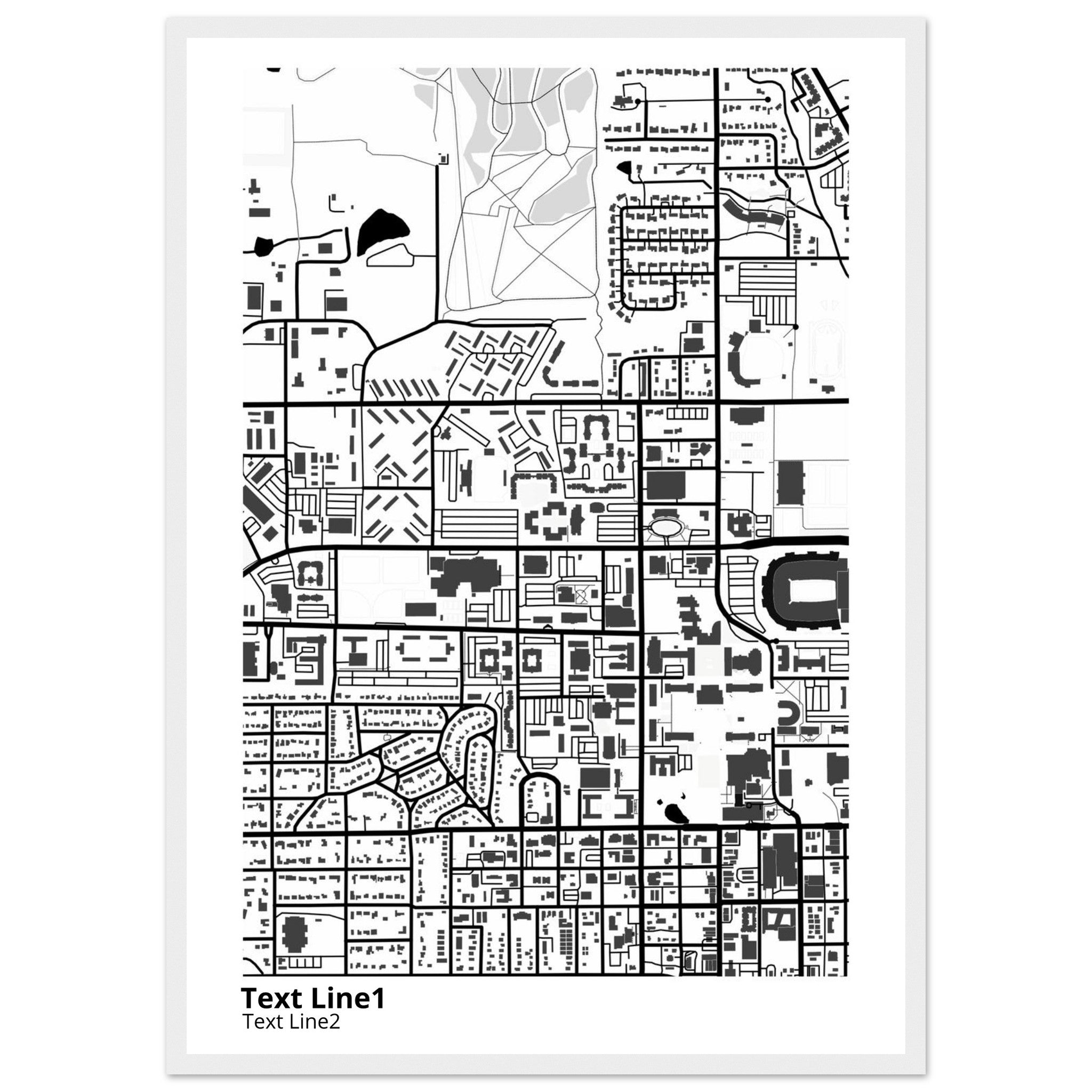 Oklahoma State University Campus Map Poster | Graduation Gift - Ink And Atlas