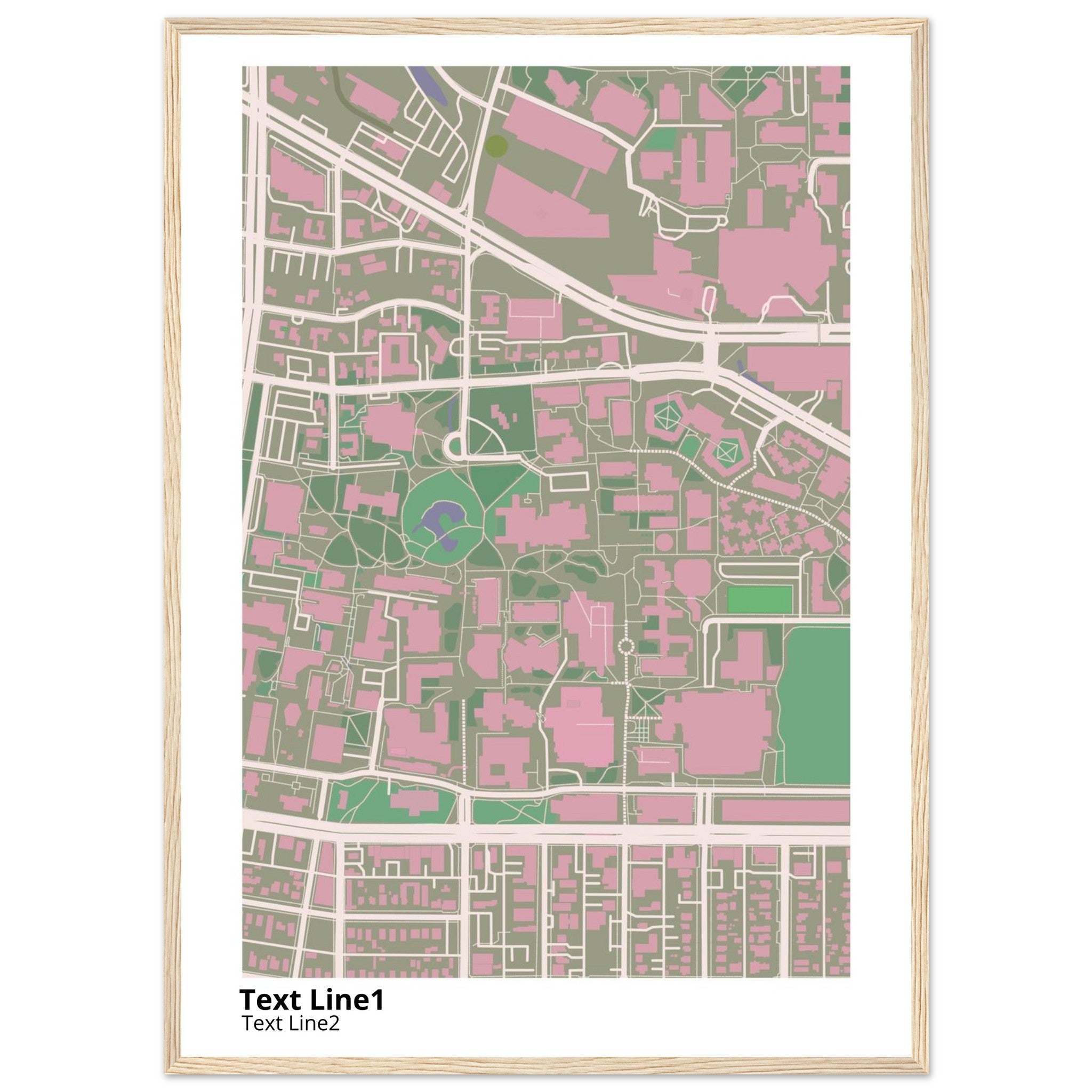 university of new mexico main campus campus map poster