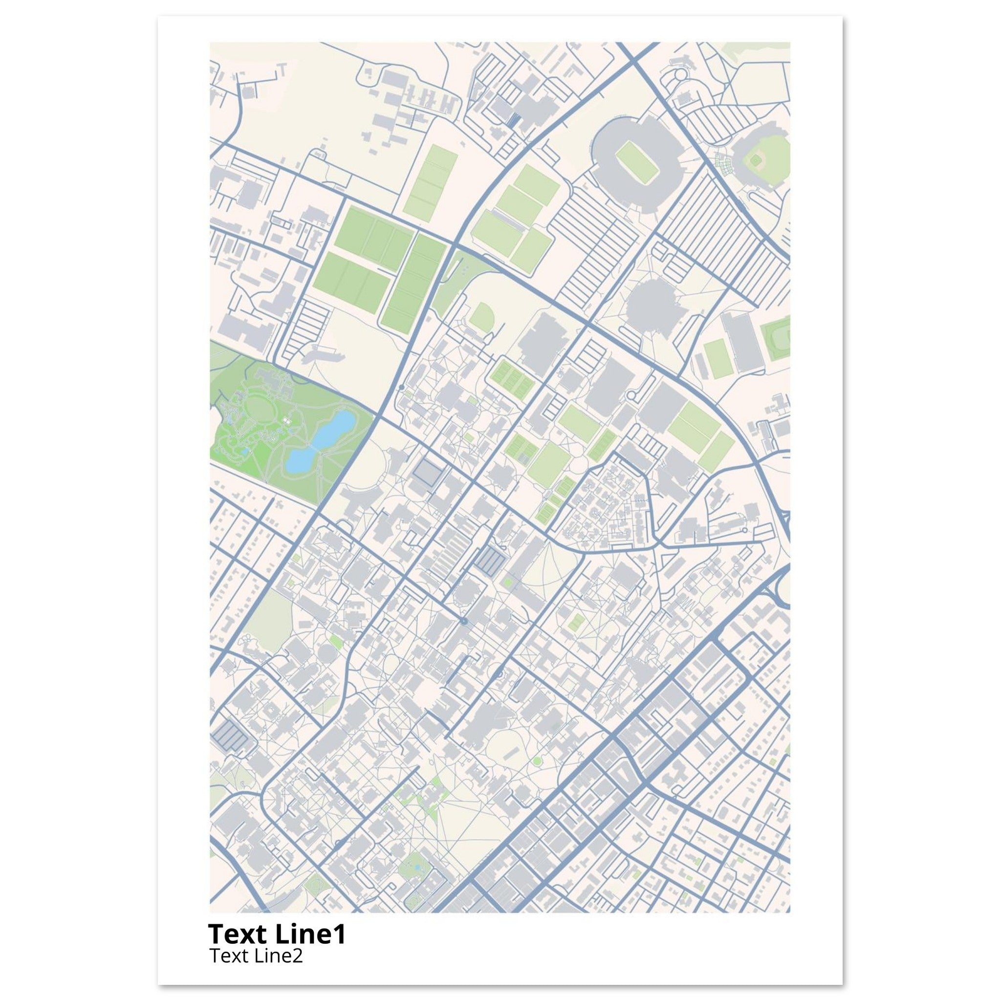 Pennsylvania State University Campus Map Poster | Graduation Gift - Ink And Atlas