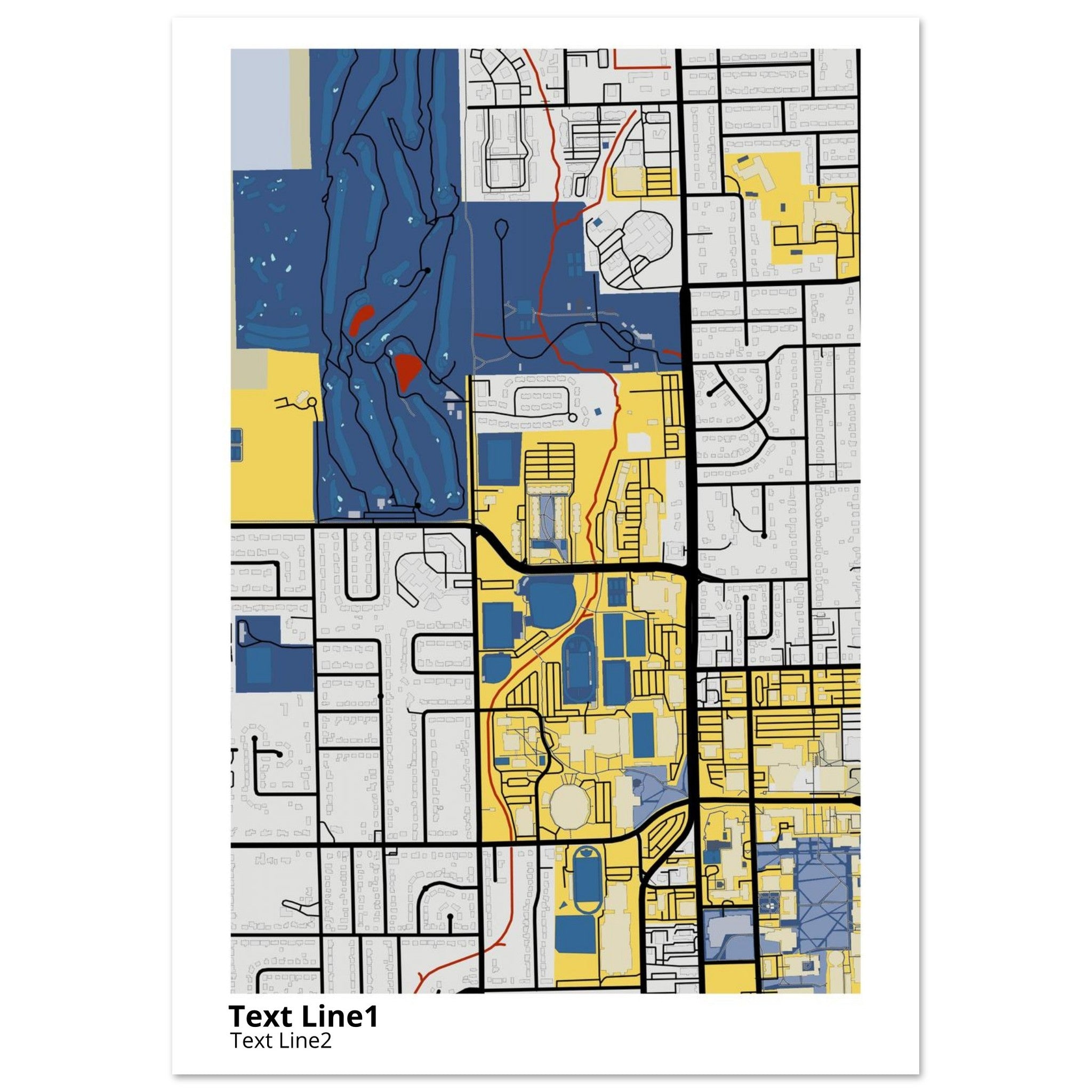 illinois state university campus map poster