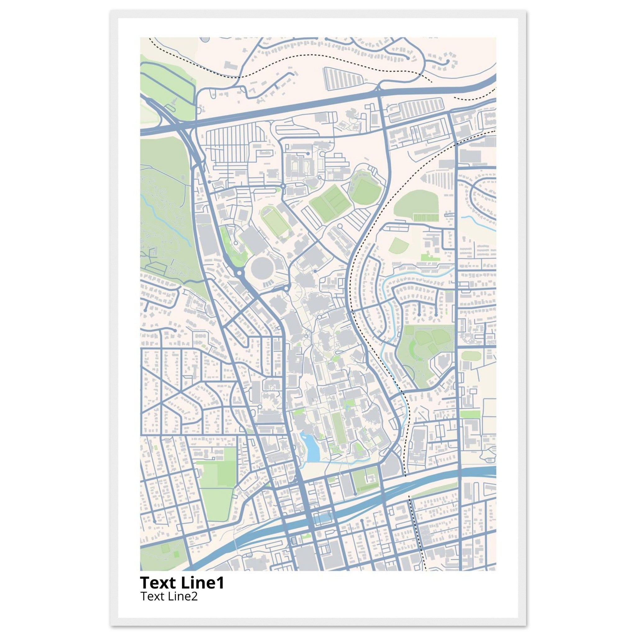 university of nevada reno campus map poster
