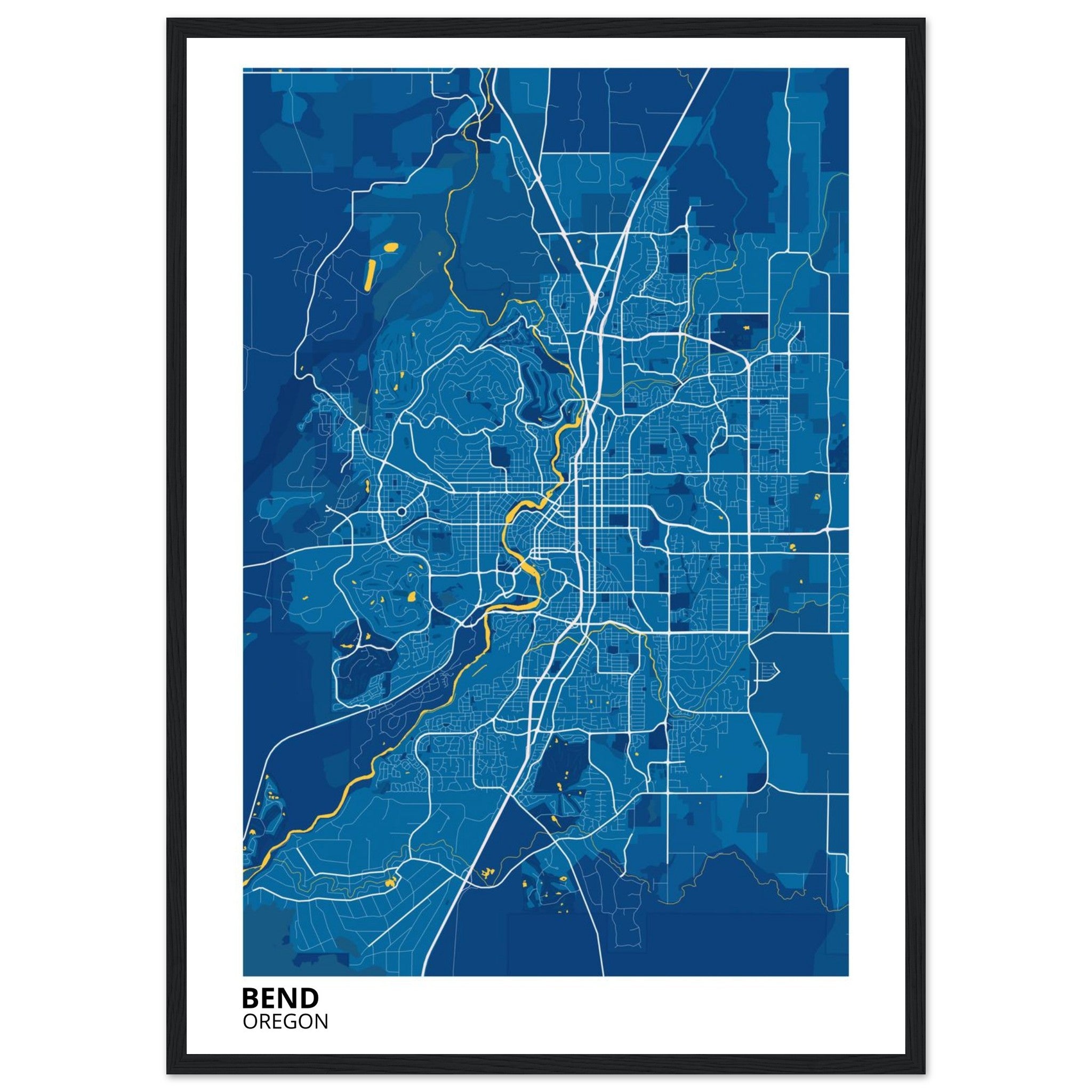Bend Oregon City Map Poster | Custom Map Art Print - Ink And Atlas