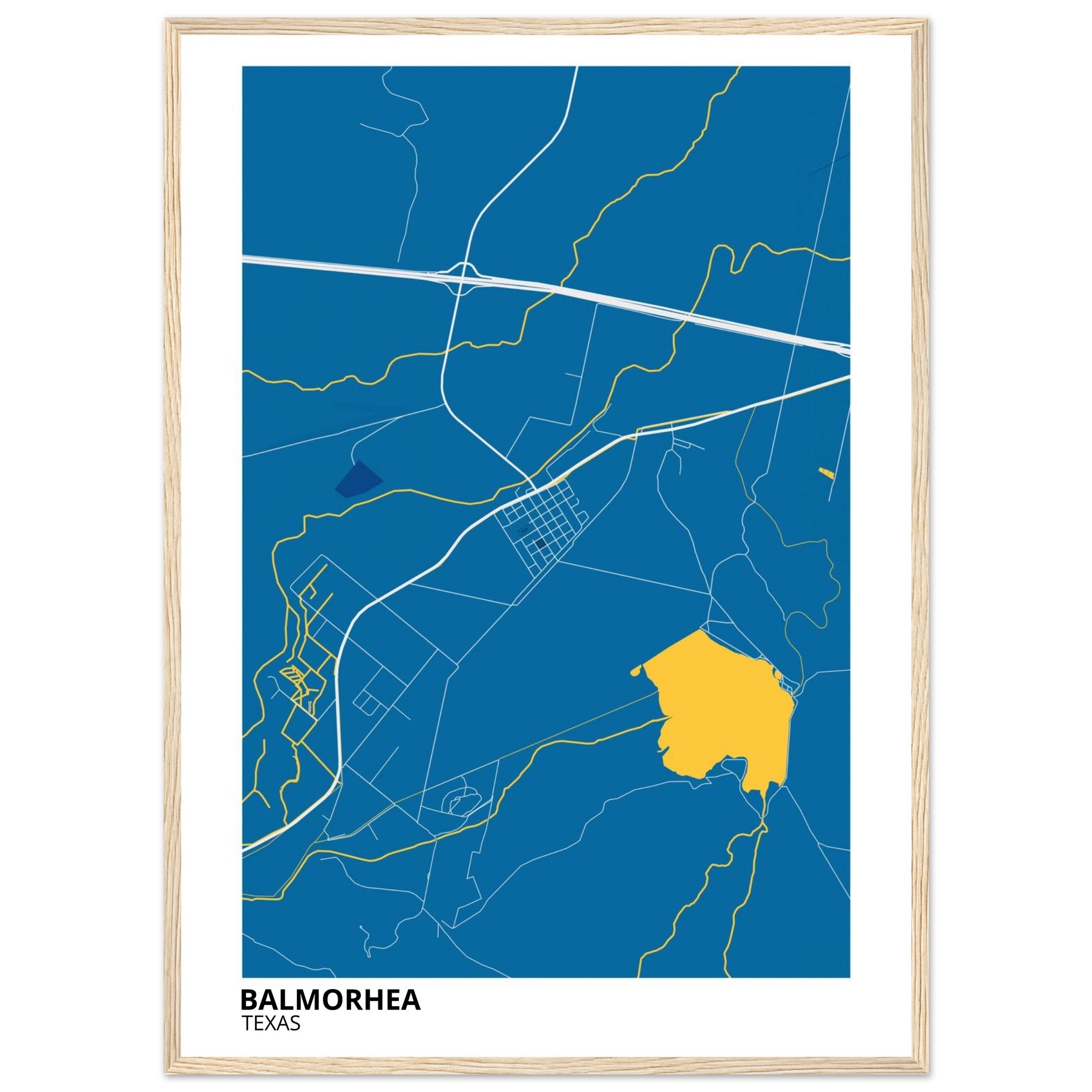 Balmorhea Texas City Map Poster | Custom Map Art Print - Ink And Atlas