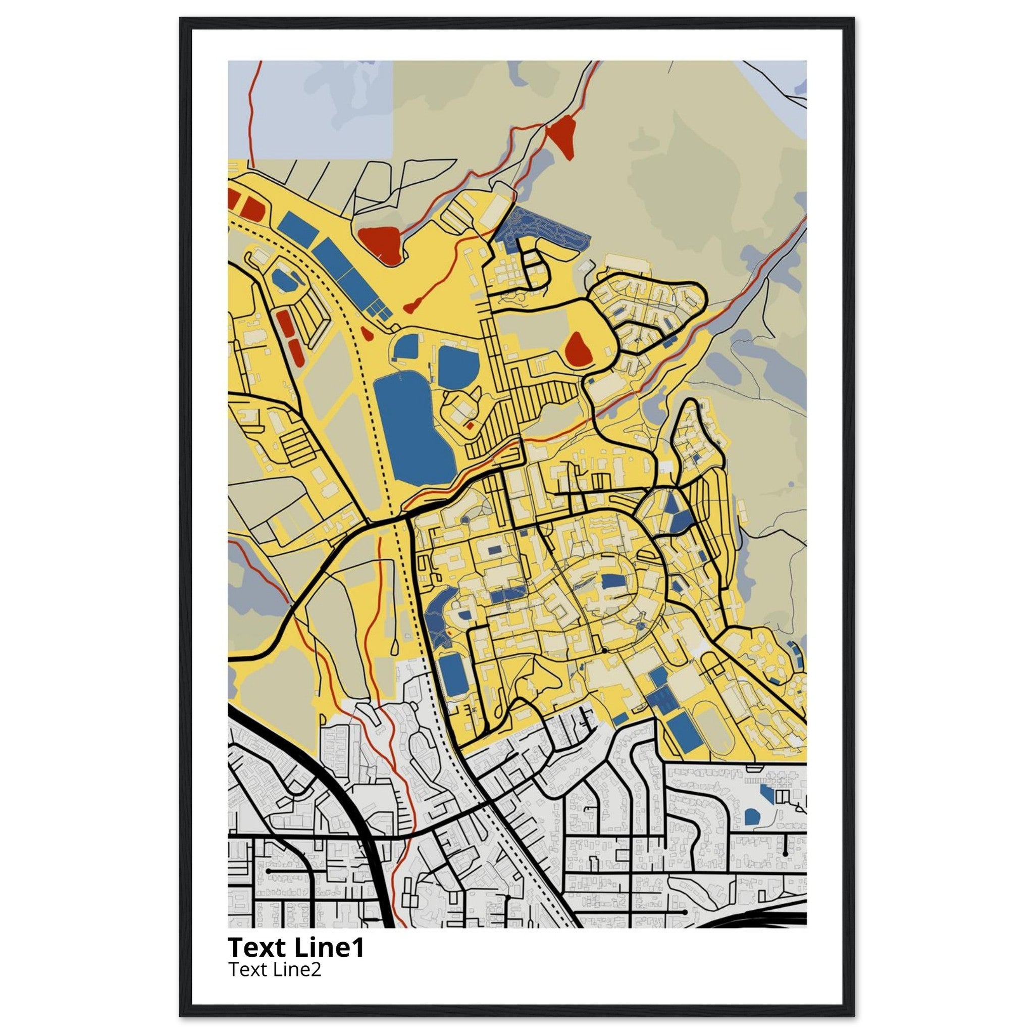 california polytechnic state university san luis obispo campus map poster