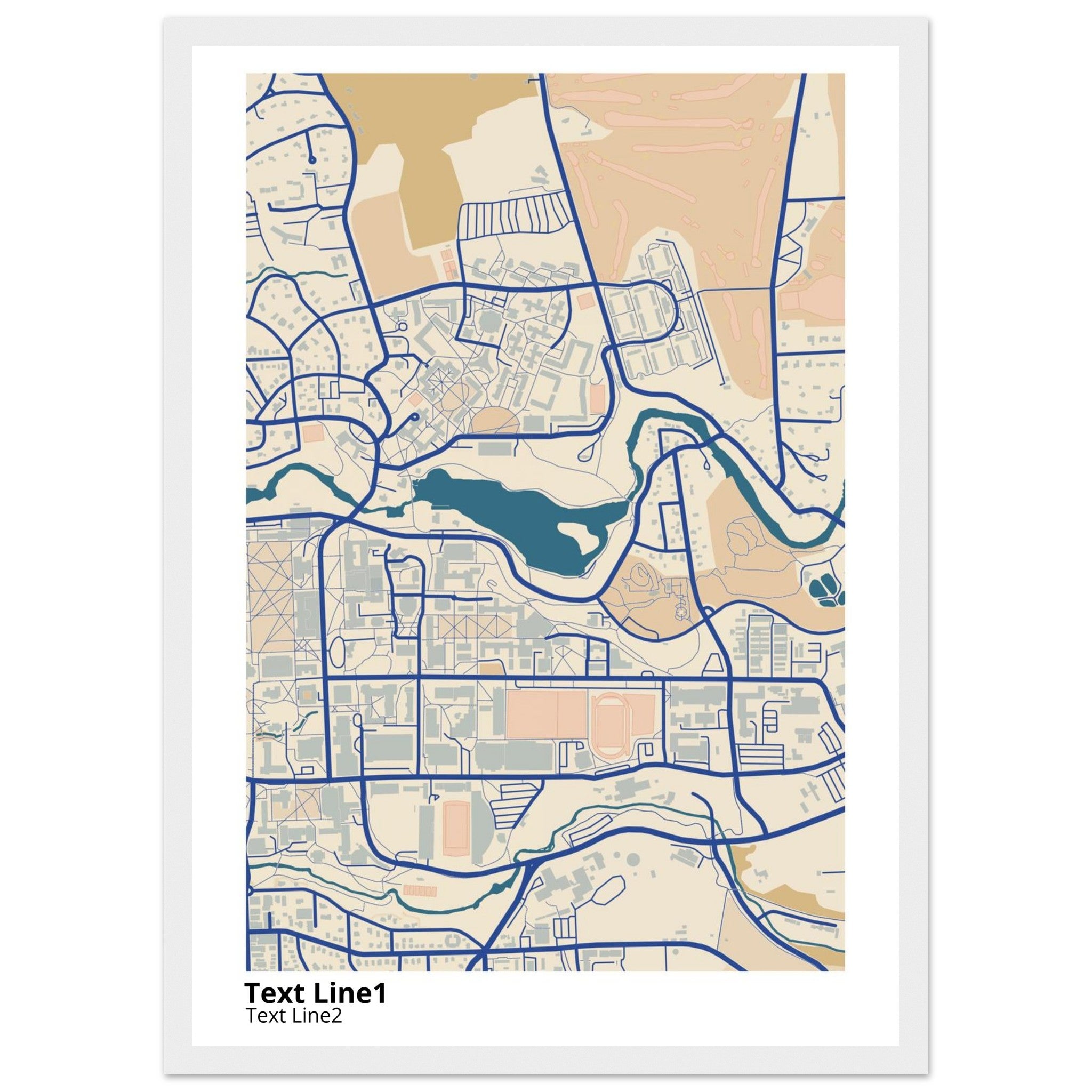 cornell university campus map poster