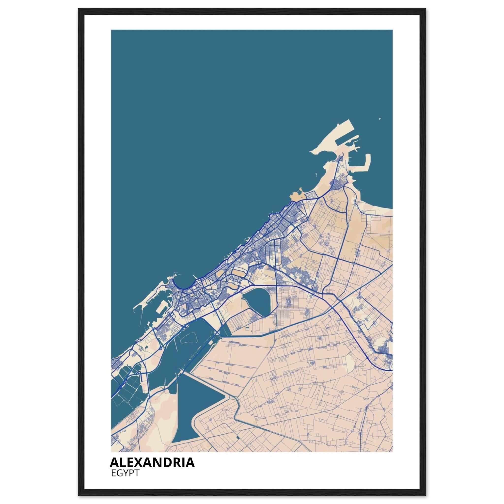 Alexandria Egypt City Map Poster | Custom Map Art Print - Ink And Atlas