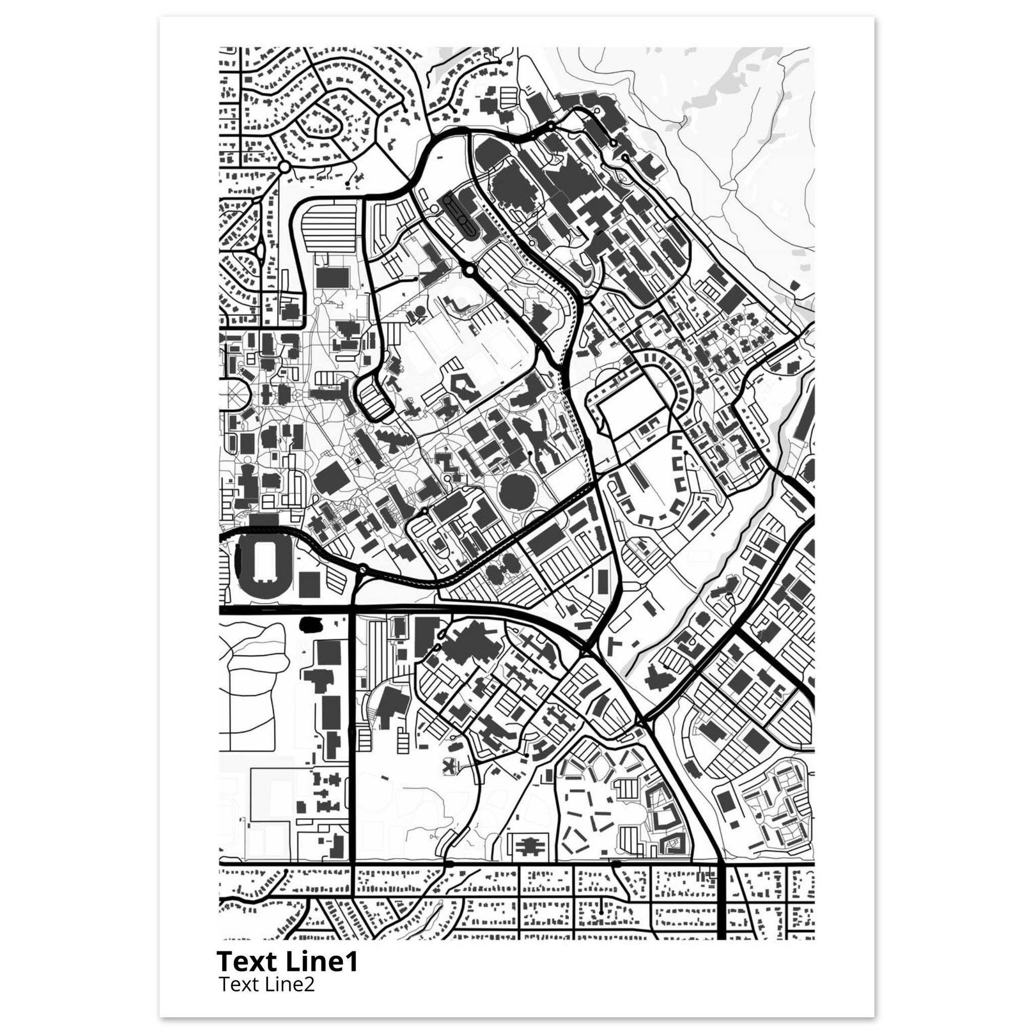 University of Utah Campus Map Poster | Graduation Gift - Ink And Atlas