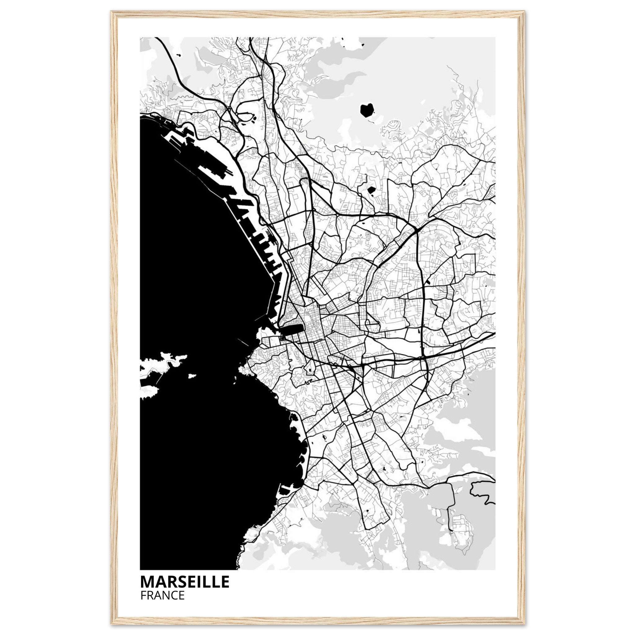 Marseille France City Map Poster | Custom Map Art Print - Ink And Atlas